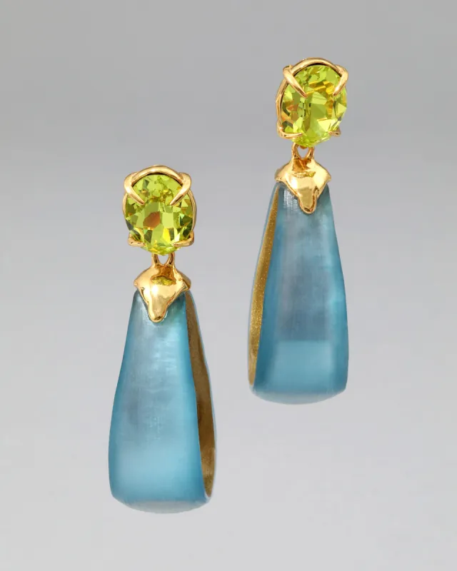 Bonbon Crystal Lucite Teardrop Hoop Earring- Bermuda Blue sold by Alexis Bittar
