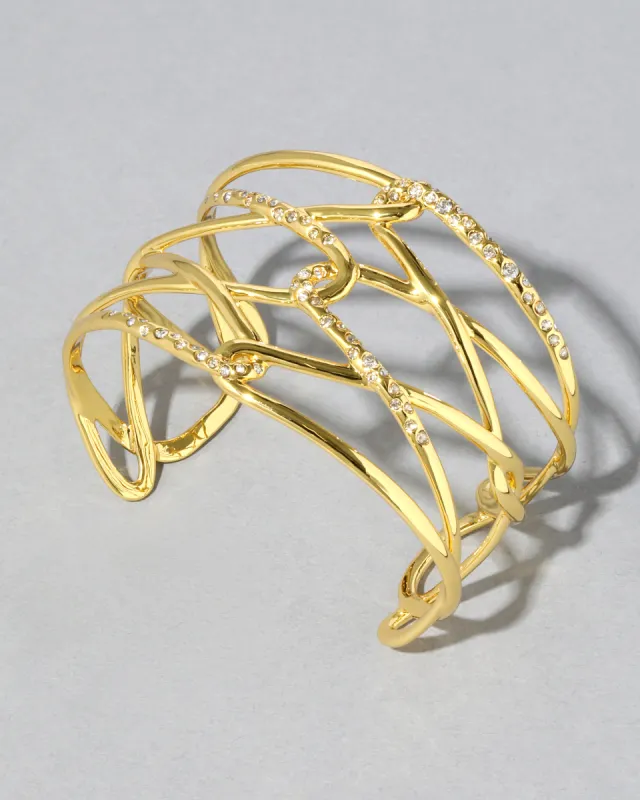 Lattice Gold Crystal Cuff Bracelet sold by Alexis Bittar