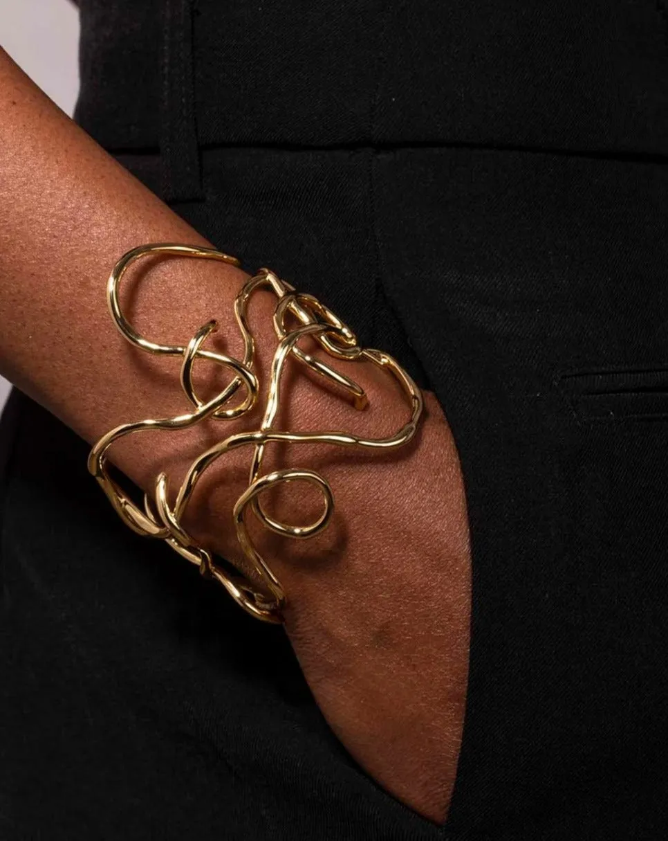 Twisted Gold Large Cuff Bracelet sold by Alexis Bittar product image thumbnail 2