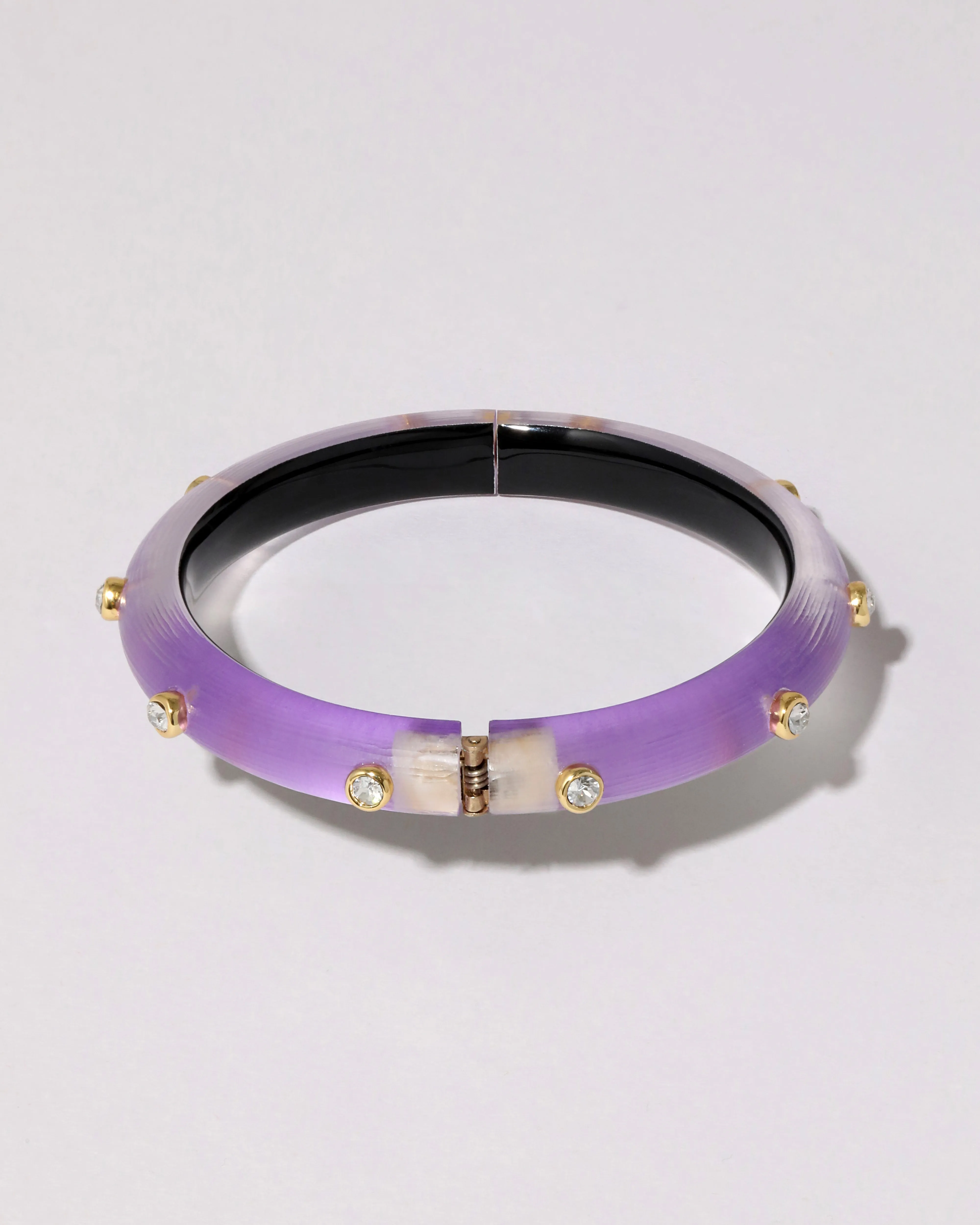 Crystal Studded Lucite Hinge Bracelet - Amethyst sold by Alexis Bittar product image thumbnail 3