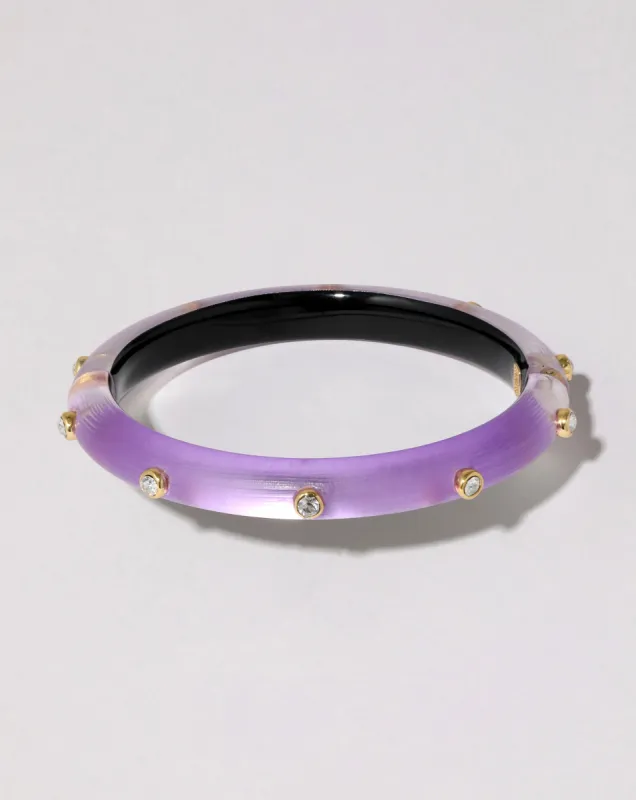Crystal Studded Lucite Hinge Bracelet - Amethyst sold by Alexis Bittar
