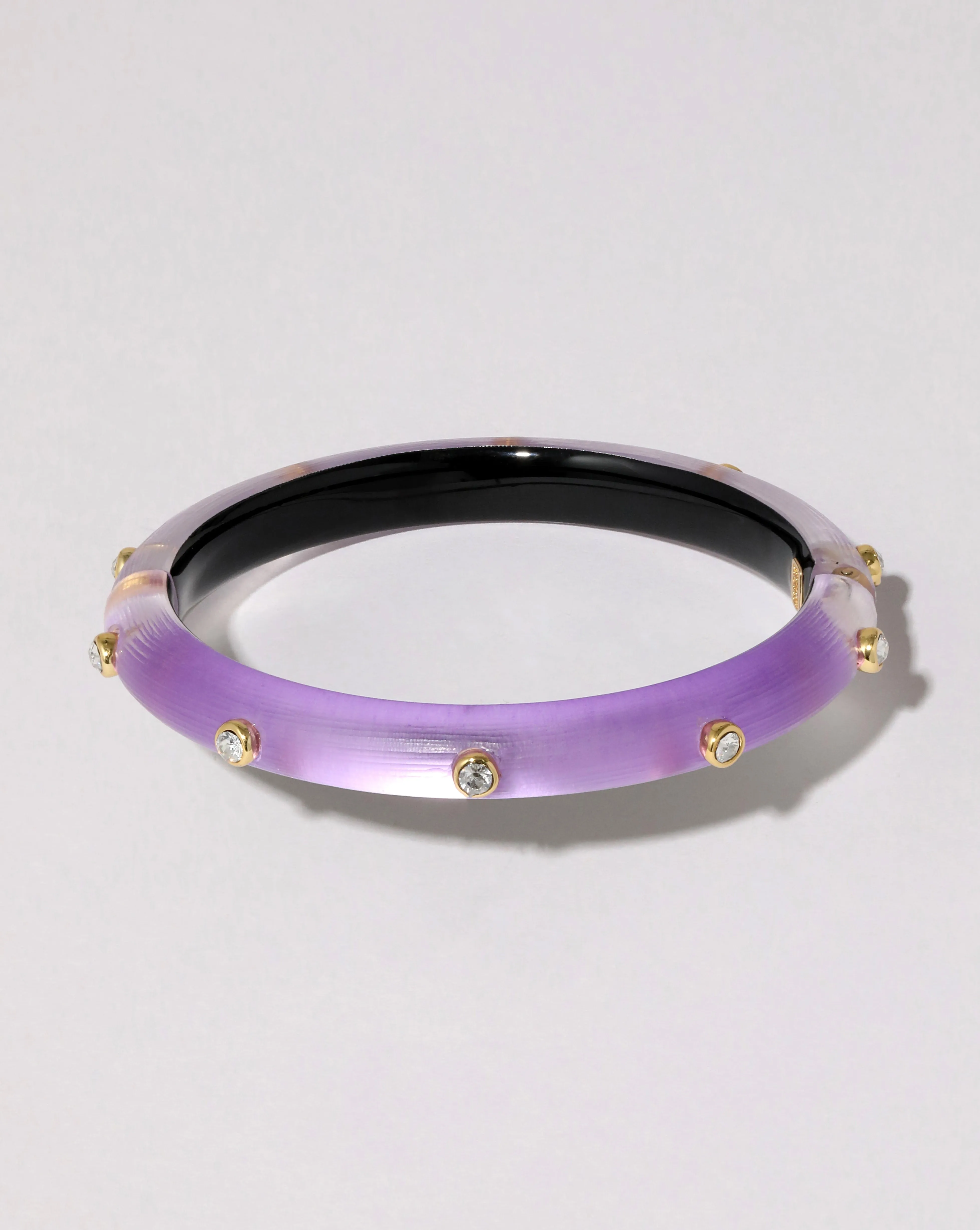 Crystal Studded Lucite Hinge Bracelet - Amethyst sold by Alexis Bittar