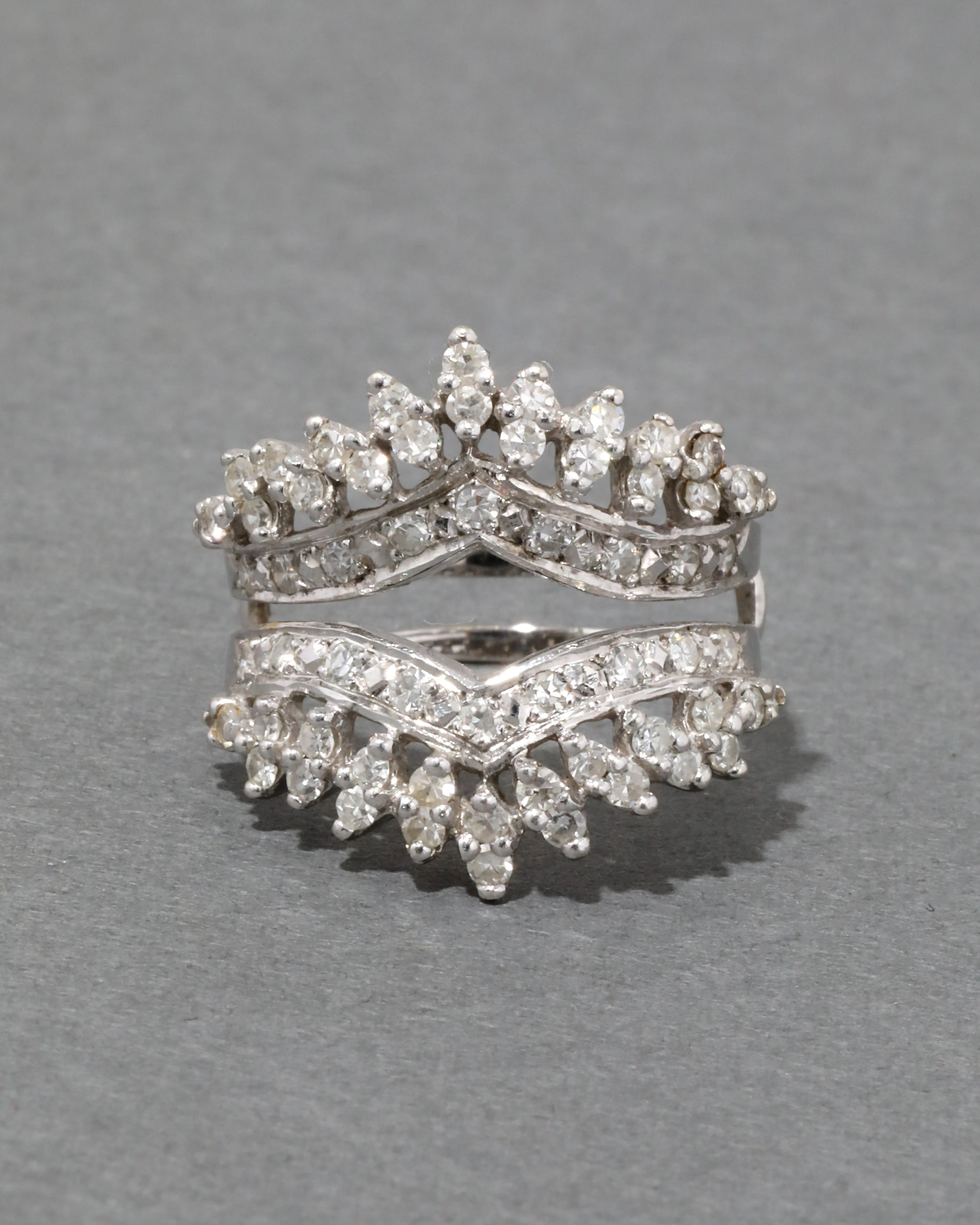 Vintage 1950s 14k White Gold & 1 Carat Diamond Princess Ring sold by Alexis Bittar product image thumbnail 2
