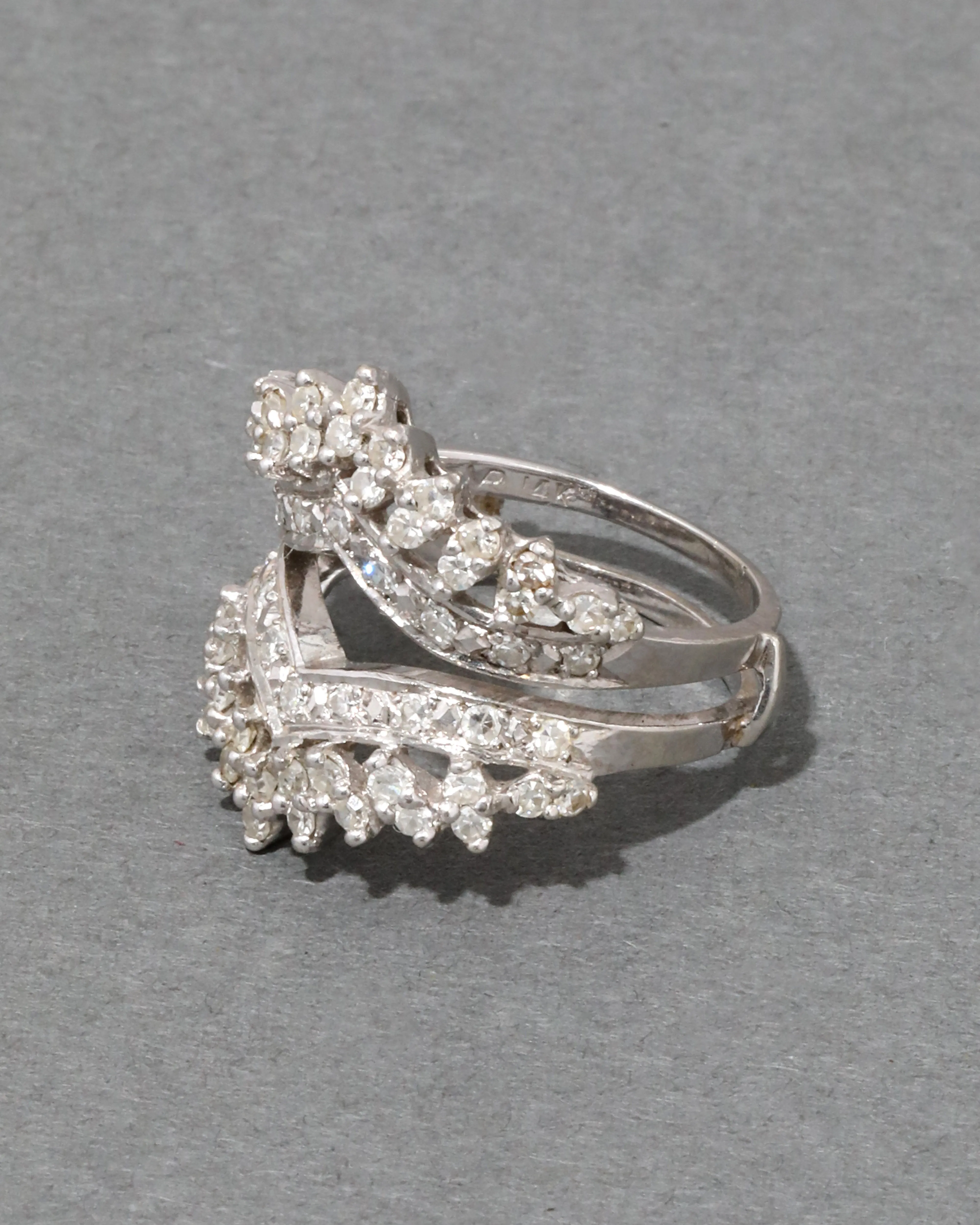 Vintage 1950s 14k White Gold & 1 Carat Diamond Princess Ring sold by Alexis Bittar product image thumbnail 3
