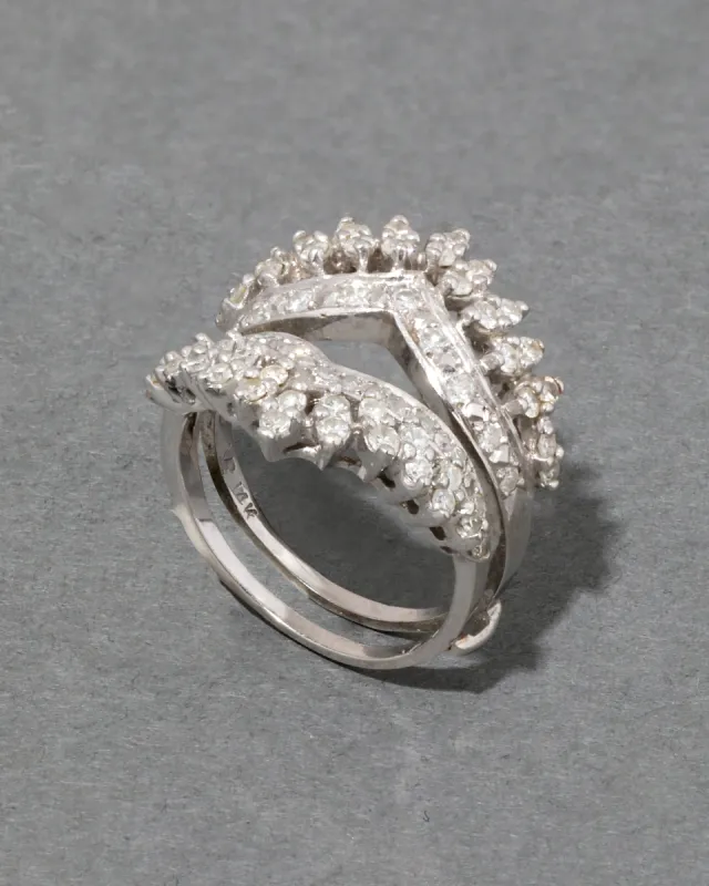 Vintage 1950s 14k White Gold & 1 Carat Diamond Princess Ring sold by Alexis Bittar