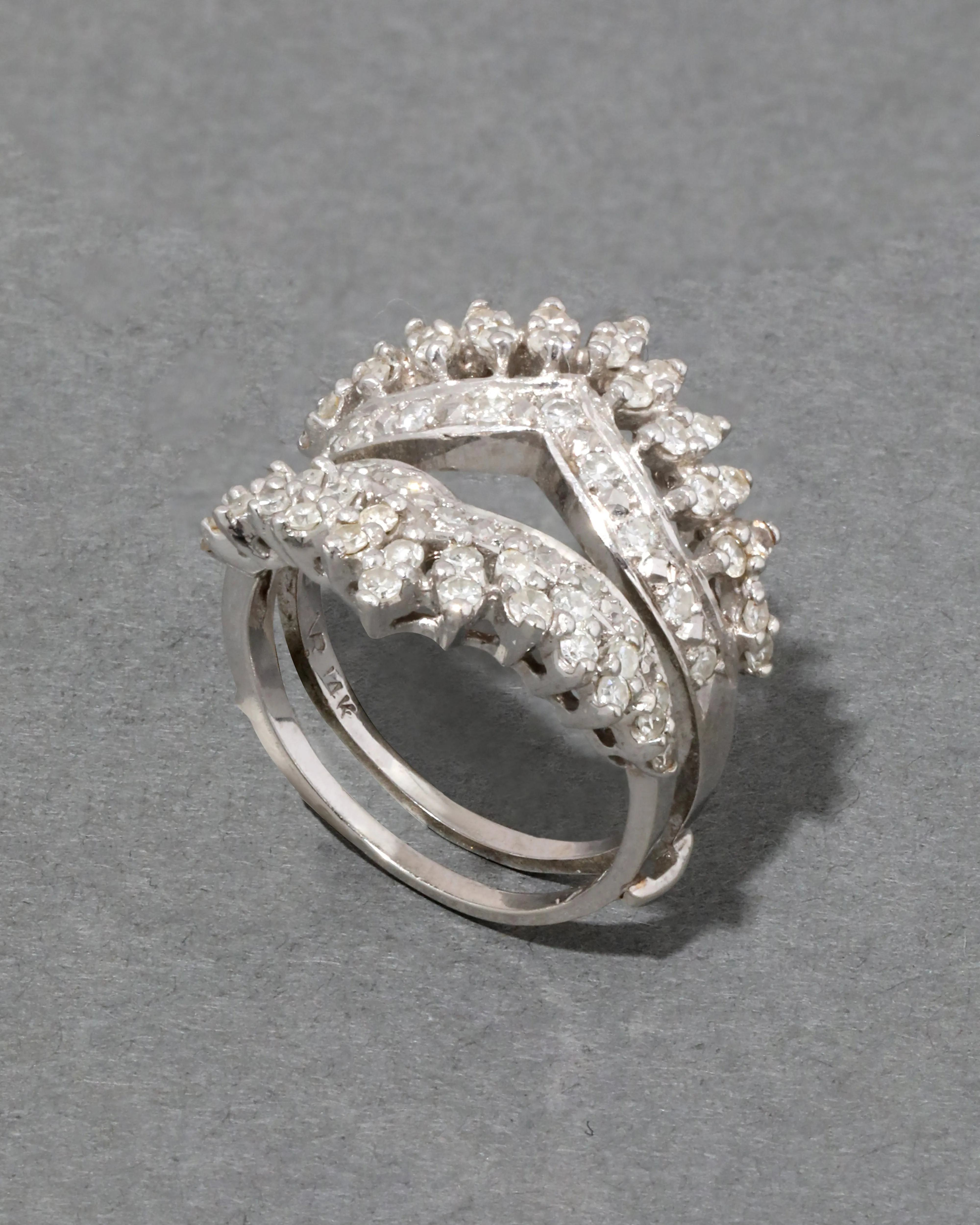 Vintage 1950s 14k White Gold & 1 Carat Diamond Princess Ring sold by Alexis Bittar
