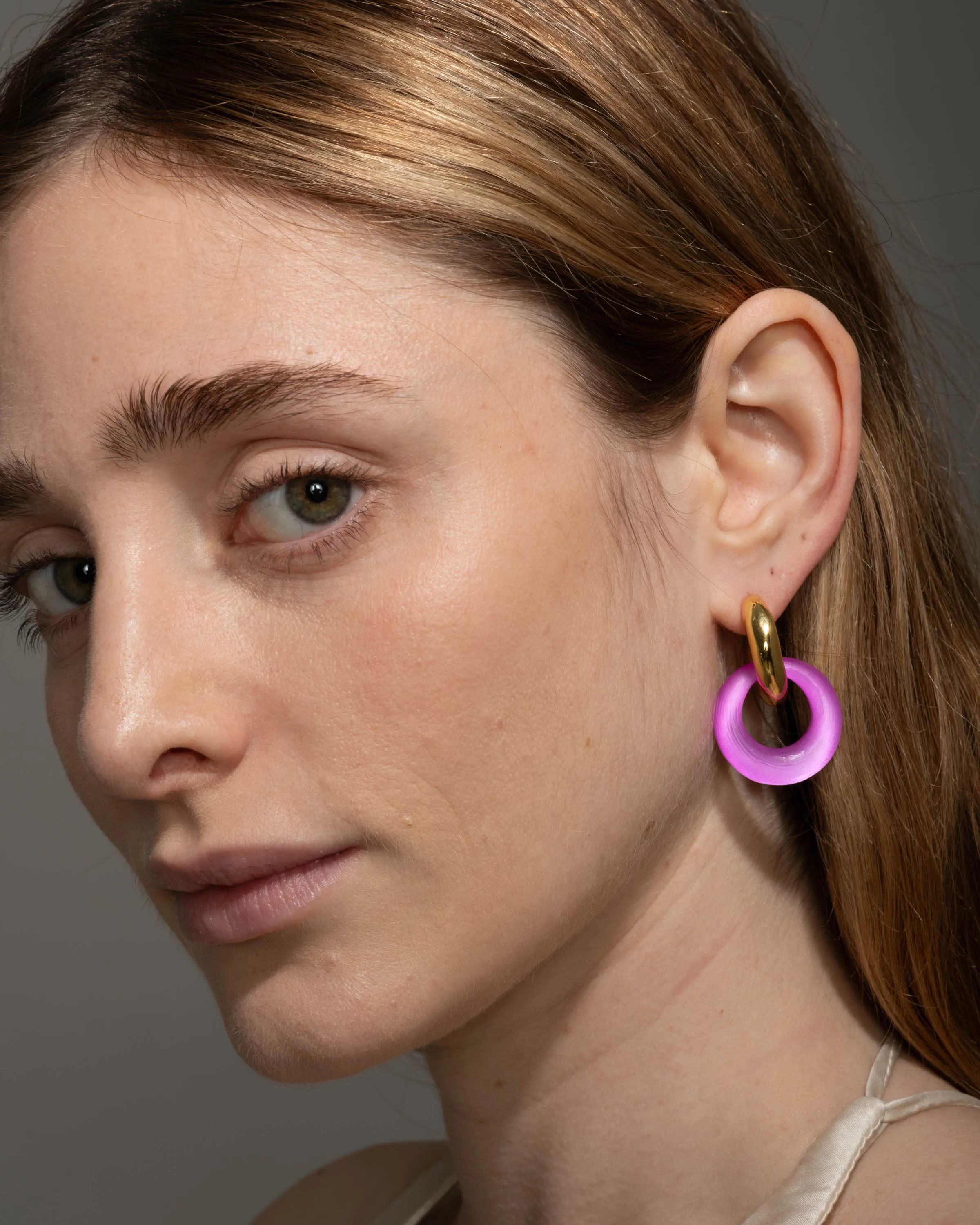 Liquid Lucite Door Knocker Earring- Azalea sold by Alexis Bittar product image thumbnail 2