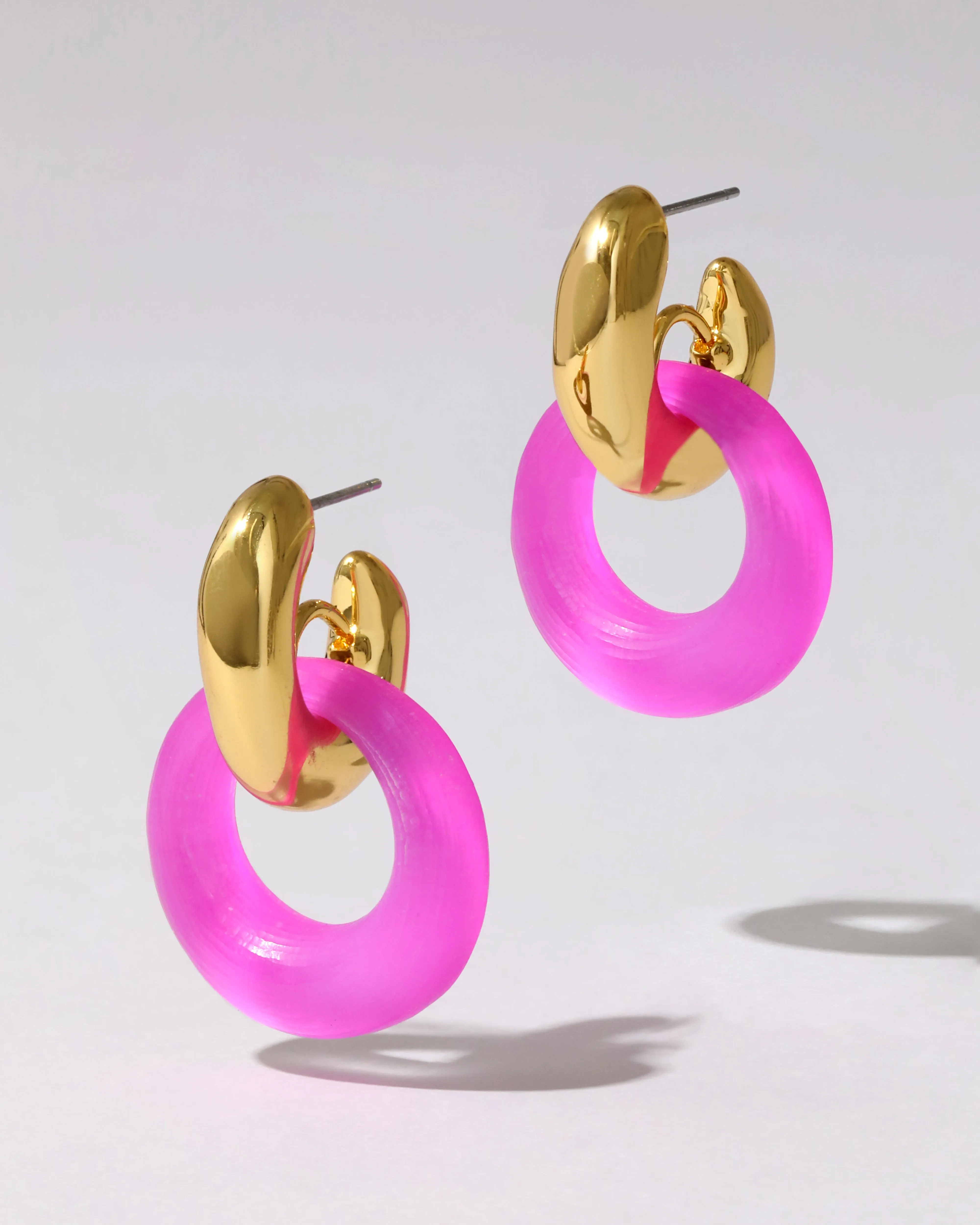 Liquid Lucite Door Knocker Earring- Azalea sold by Alexis Bittar product image thumbnail 3