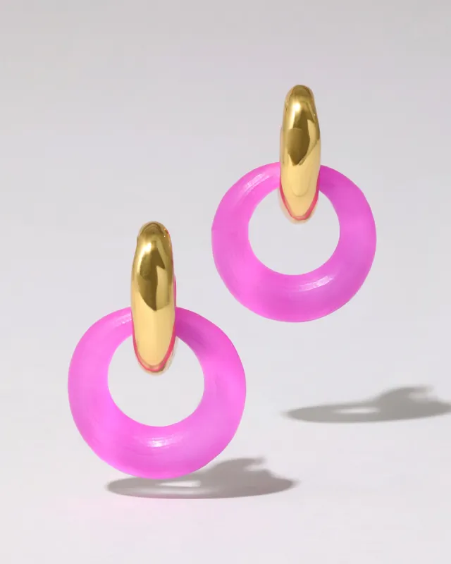 Liquid Lucite Door Knocker Earring- Azalea sold by Alexis Bittar