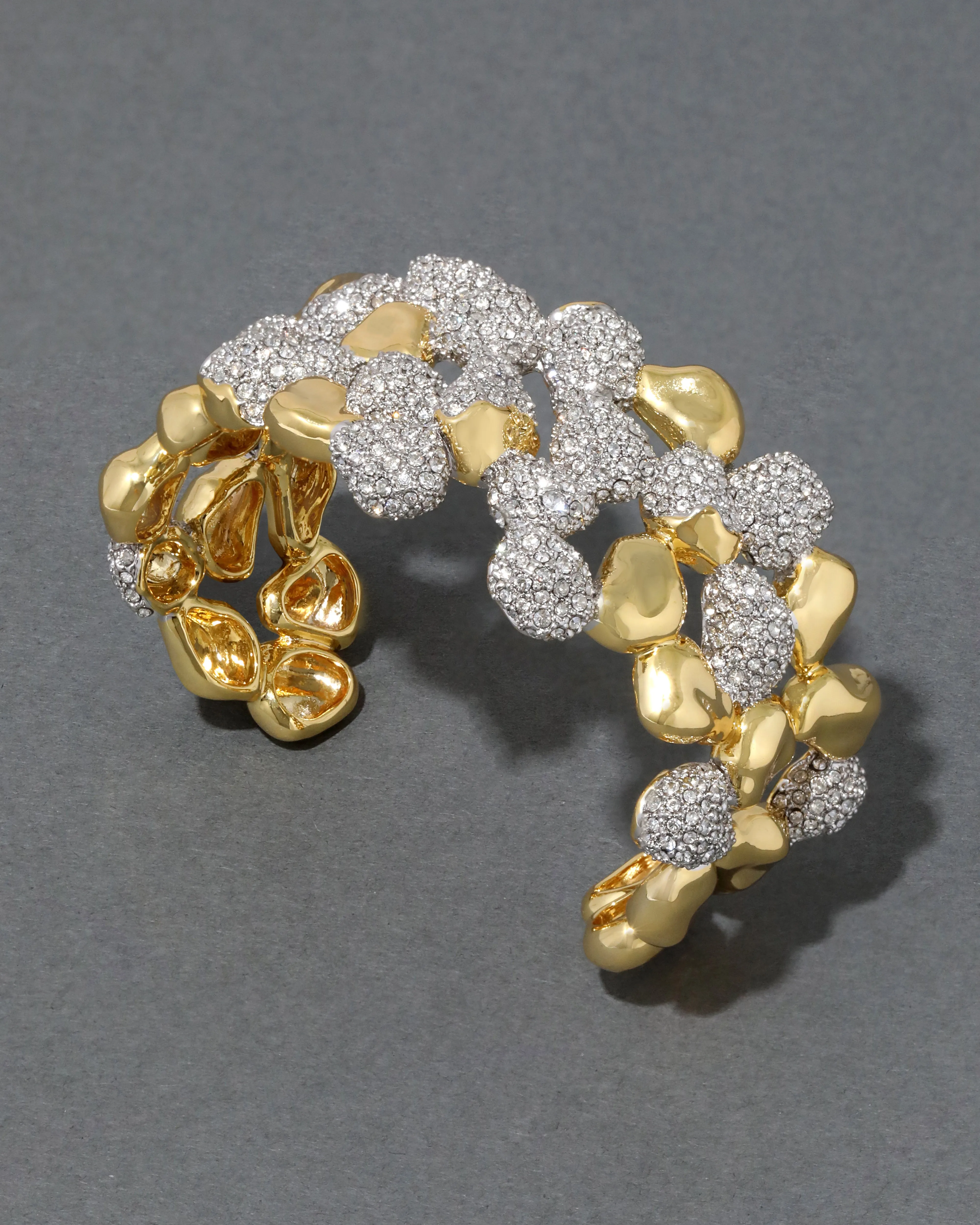 Solanales Crystal Pebble Wide Cuff Bracelet sold by Alexis Bittar