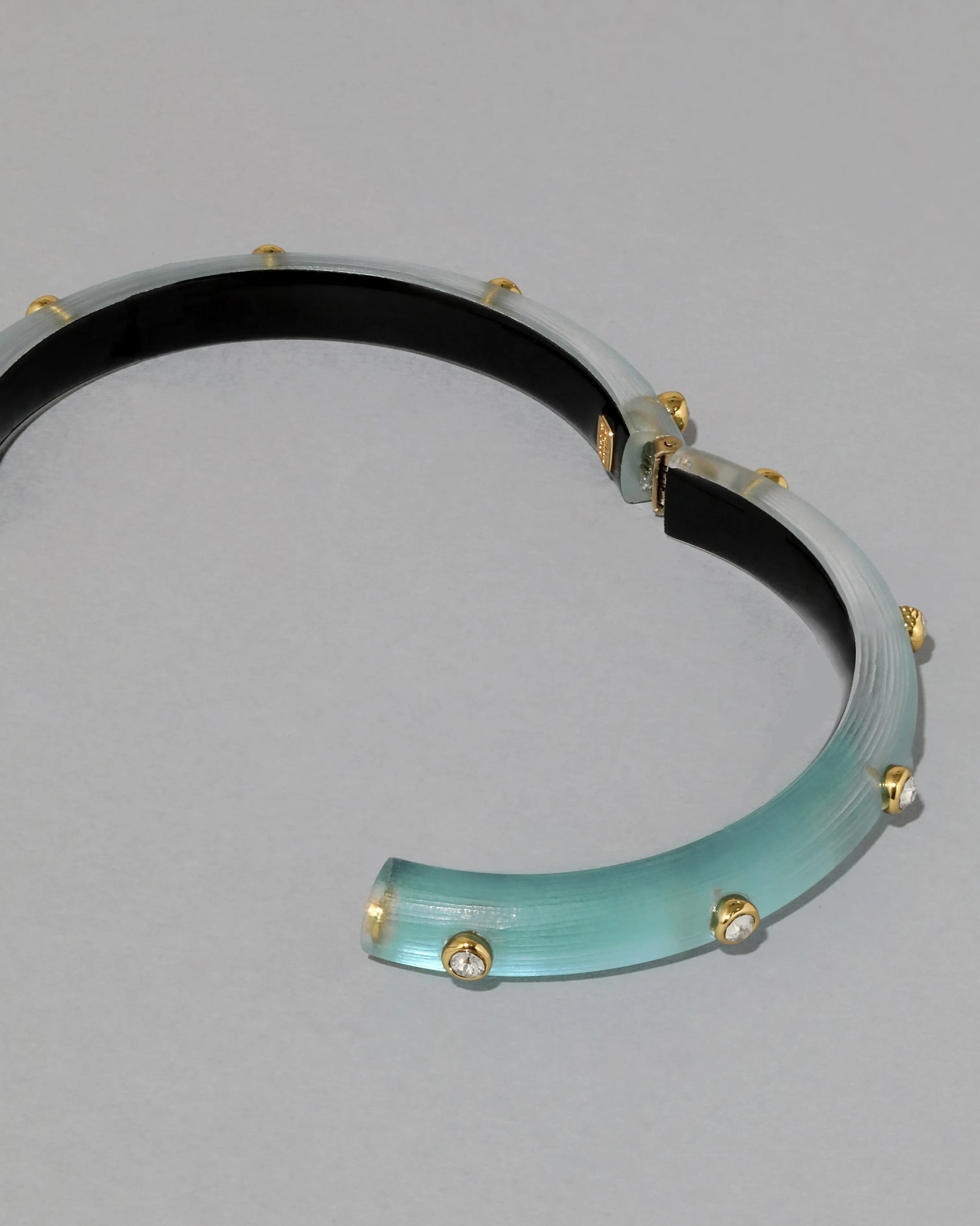 Crystal Studded Lucite Hinge Bracelet- Mint Green sold by Alexis Bittar product image thumbnail 5