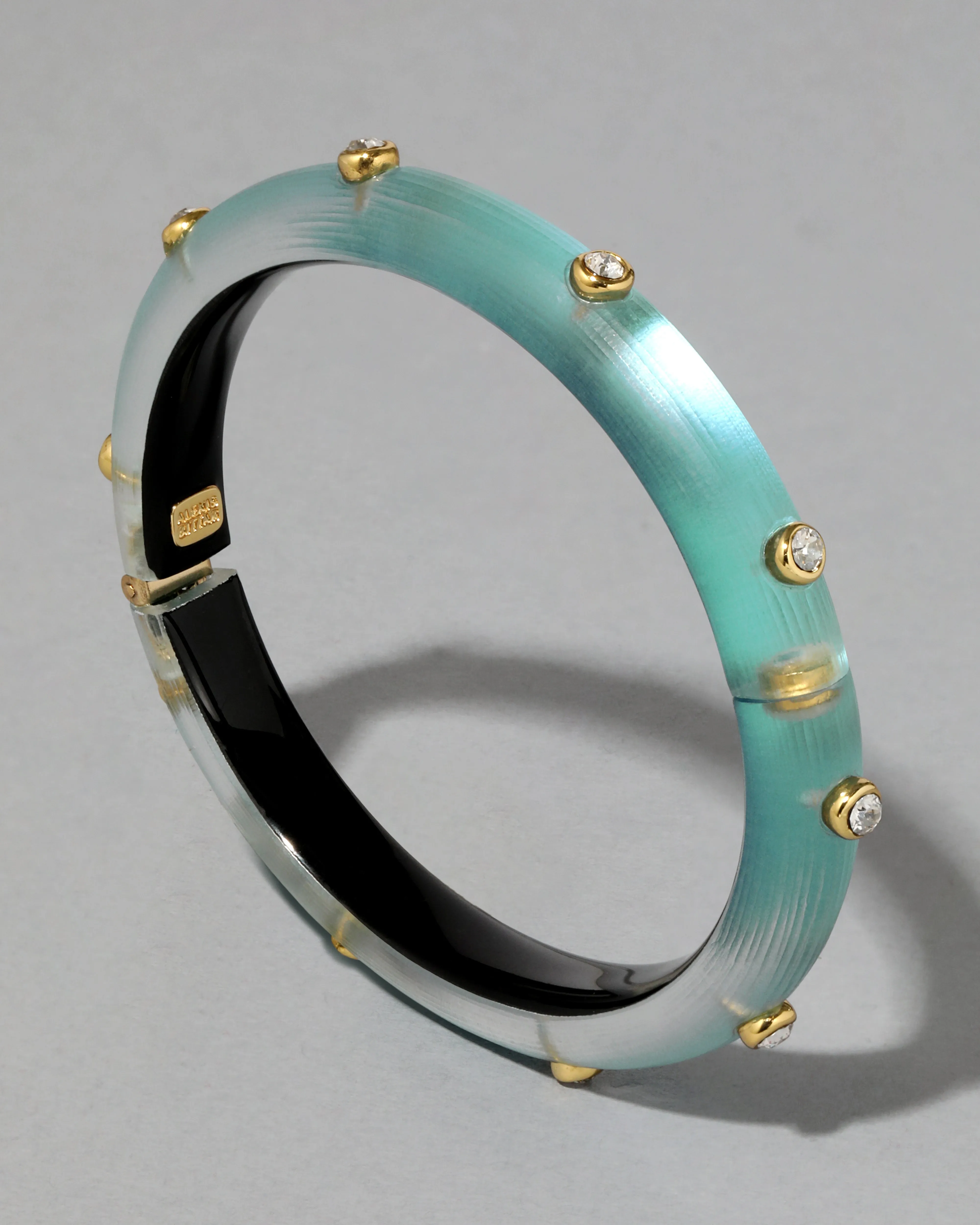 Crystal Studded Lucite Hinge Bracelet- Mint Green sold by Alexis Bittar product image thumbnail 3