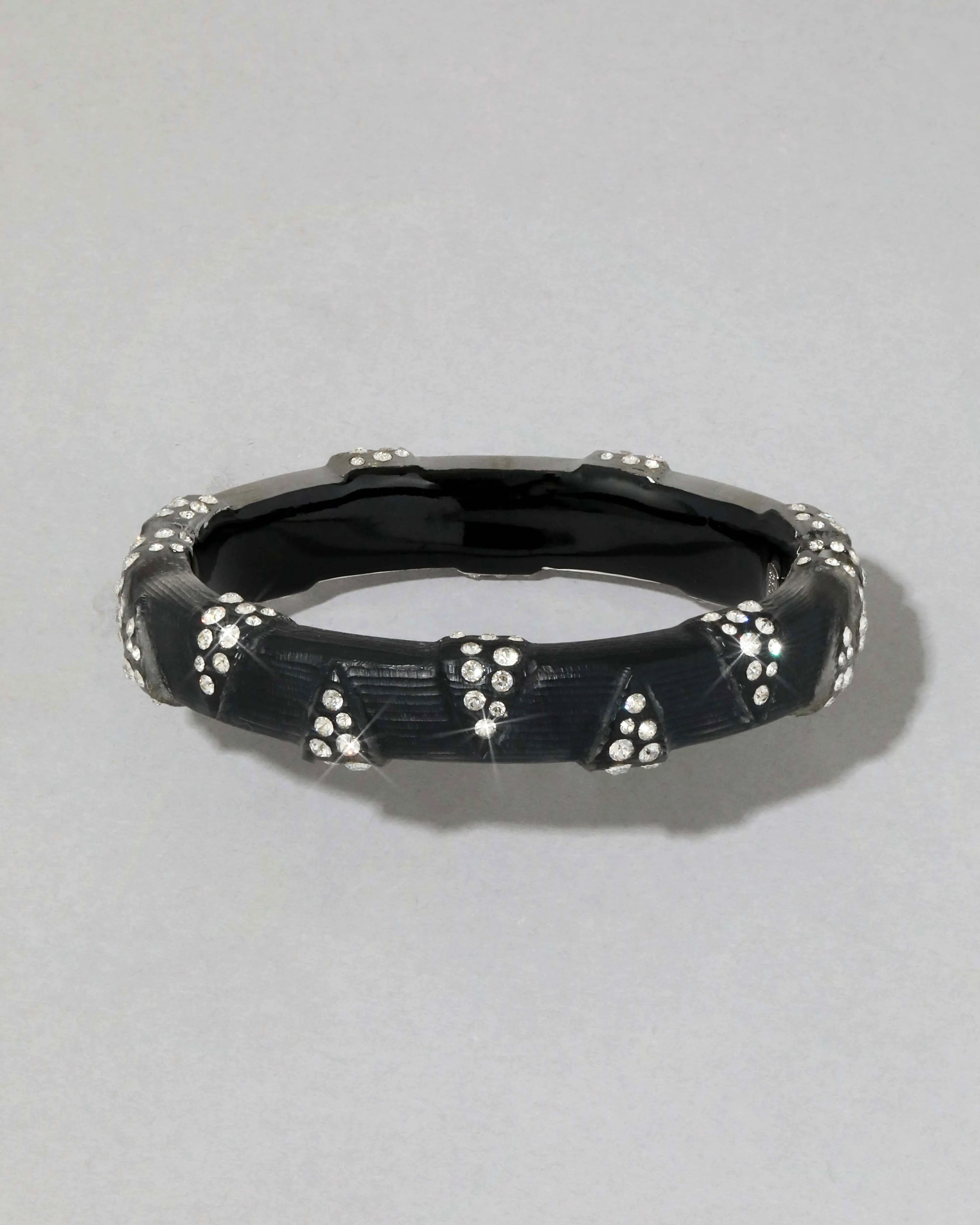 Punk Deco Lucite Crystal Hinge Bracelet- Black sold by Alexis Bittar