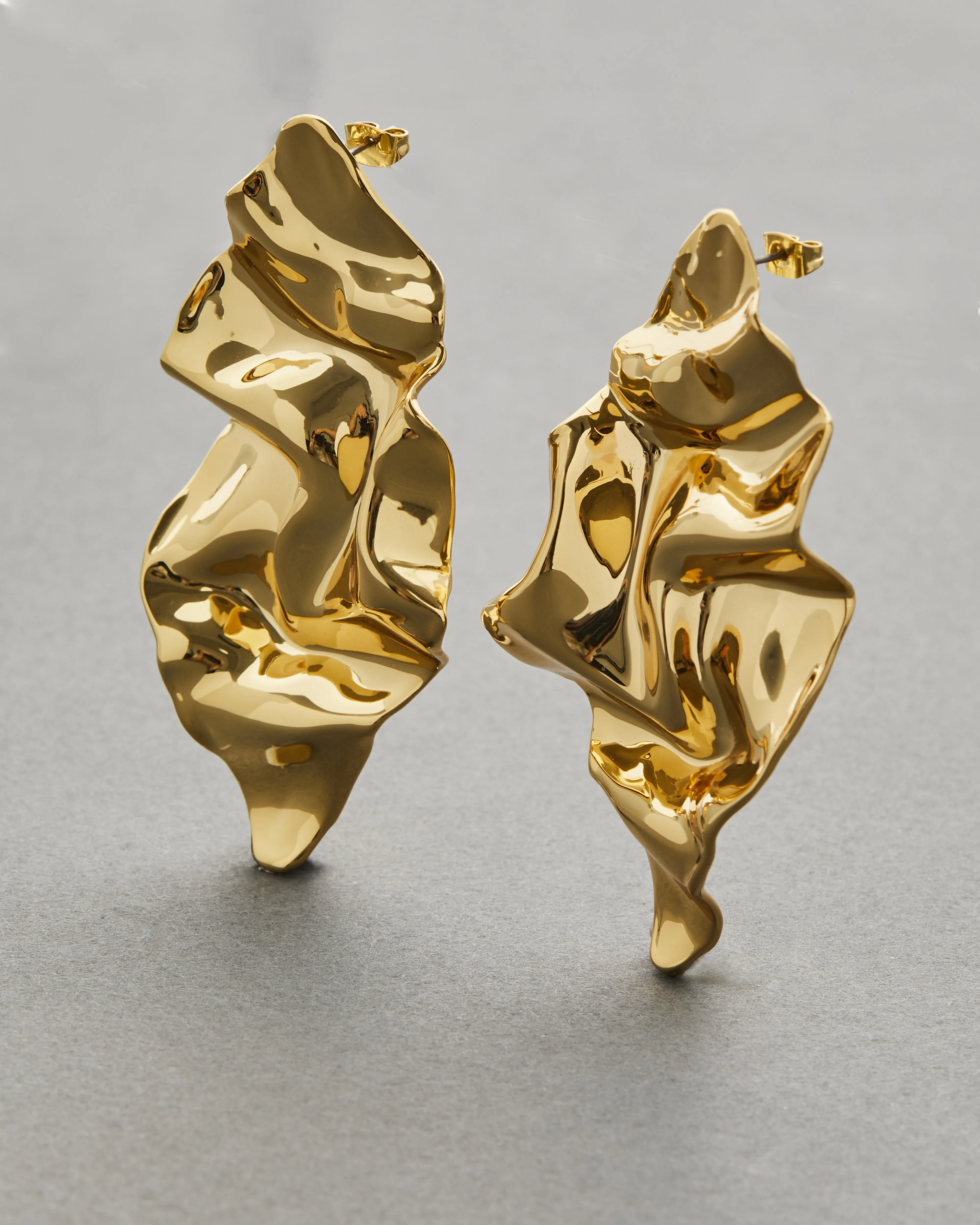 Crumpled Large Post Earring- Gold sold by Alexis Bittar product image thumbnail 5