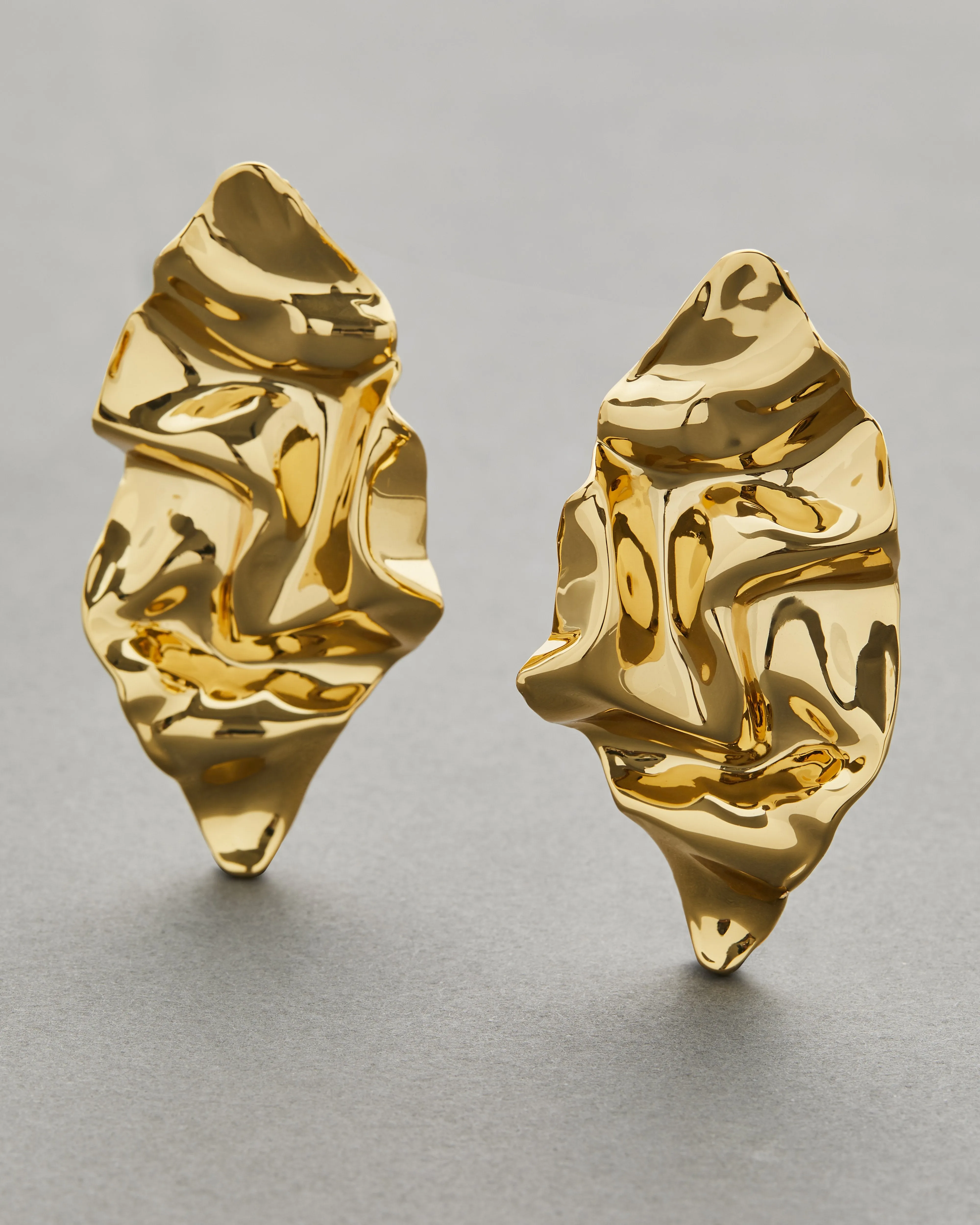 Crumpled Large Post Earring- Gold sold by Alexis Bittar