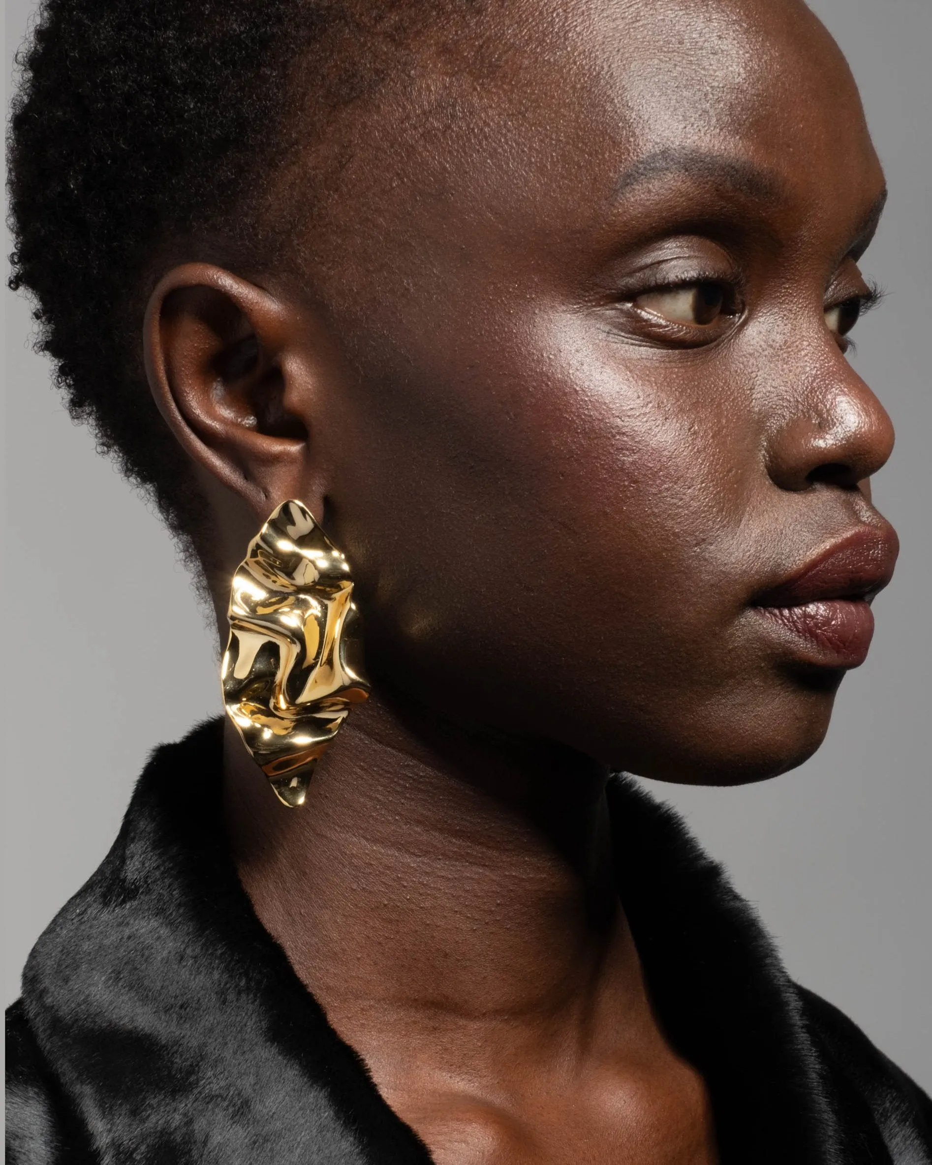 Crumpled Large Post Earring- Gold sold by Alexis Bittar product image thumbnail 2