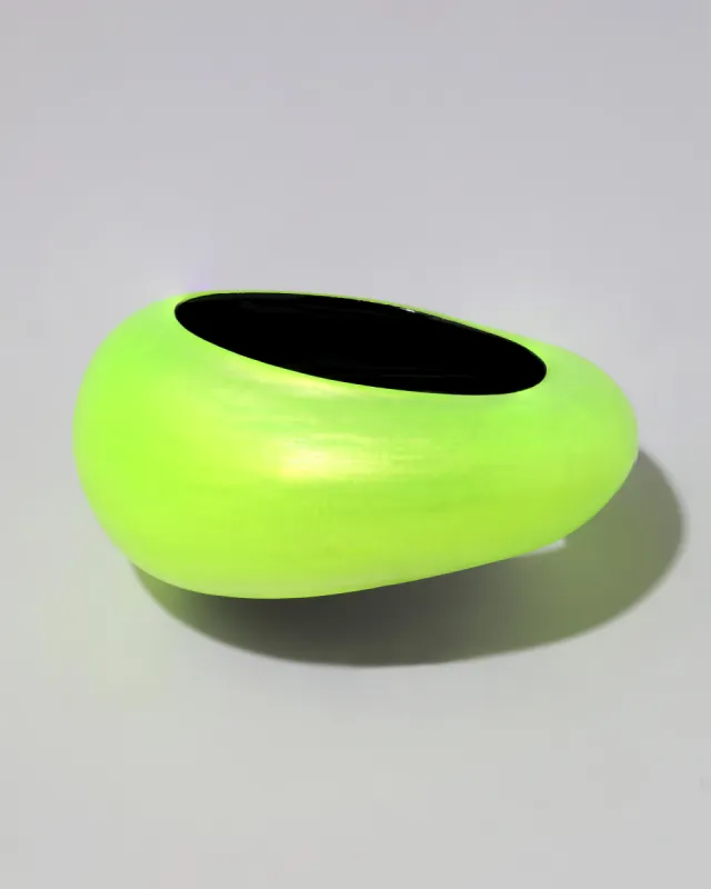 Puffy Lucite Tapered Bangle Bracelet- Neon Yellow made by Alexis Bittar
