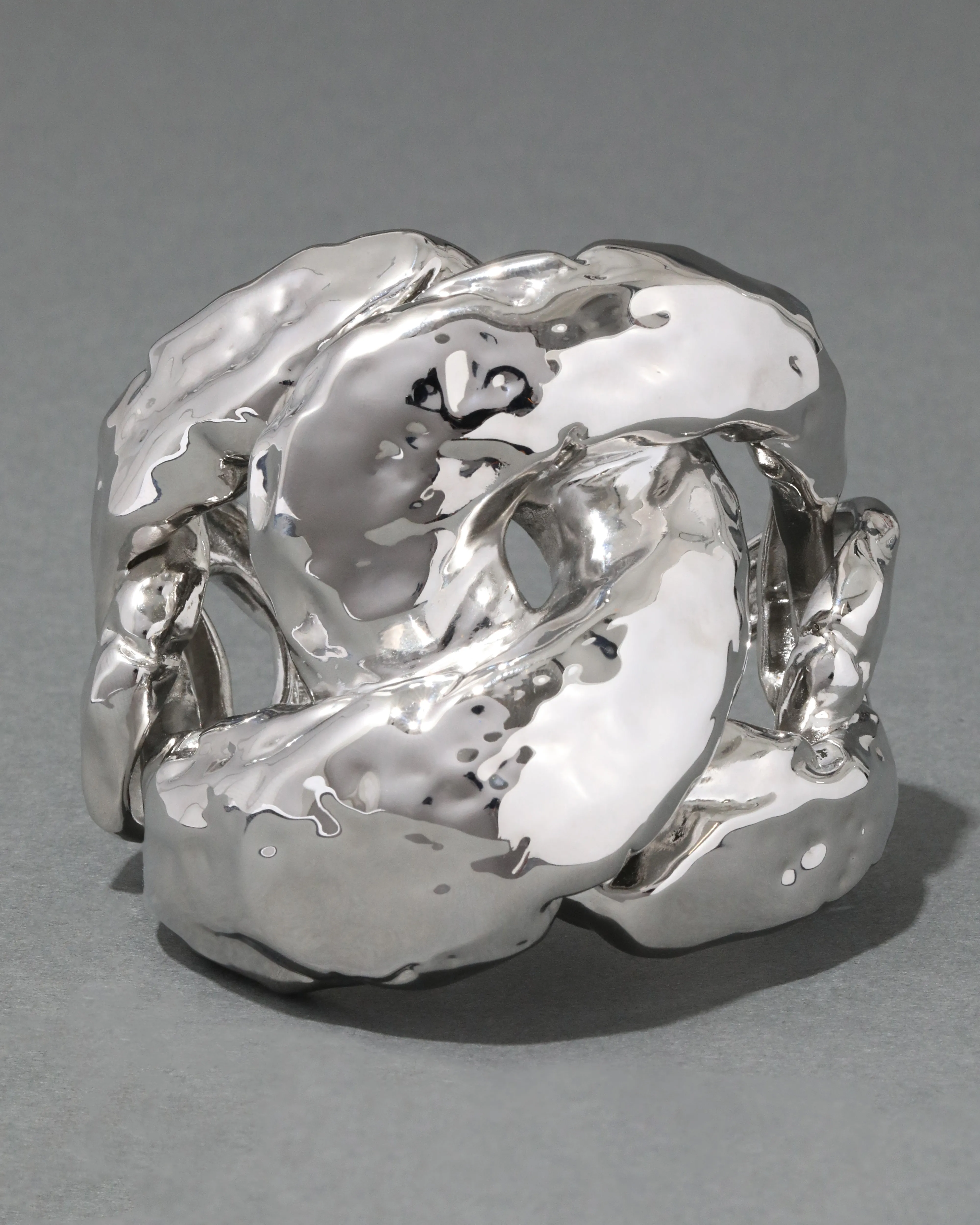 Brut Silver Large Curb Link Cuff Bracelet sold by Alexis Bittar