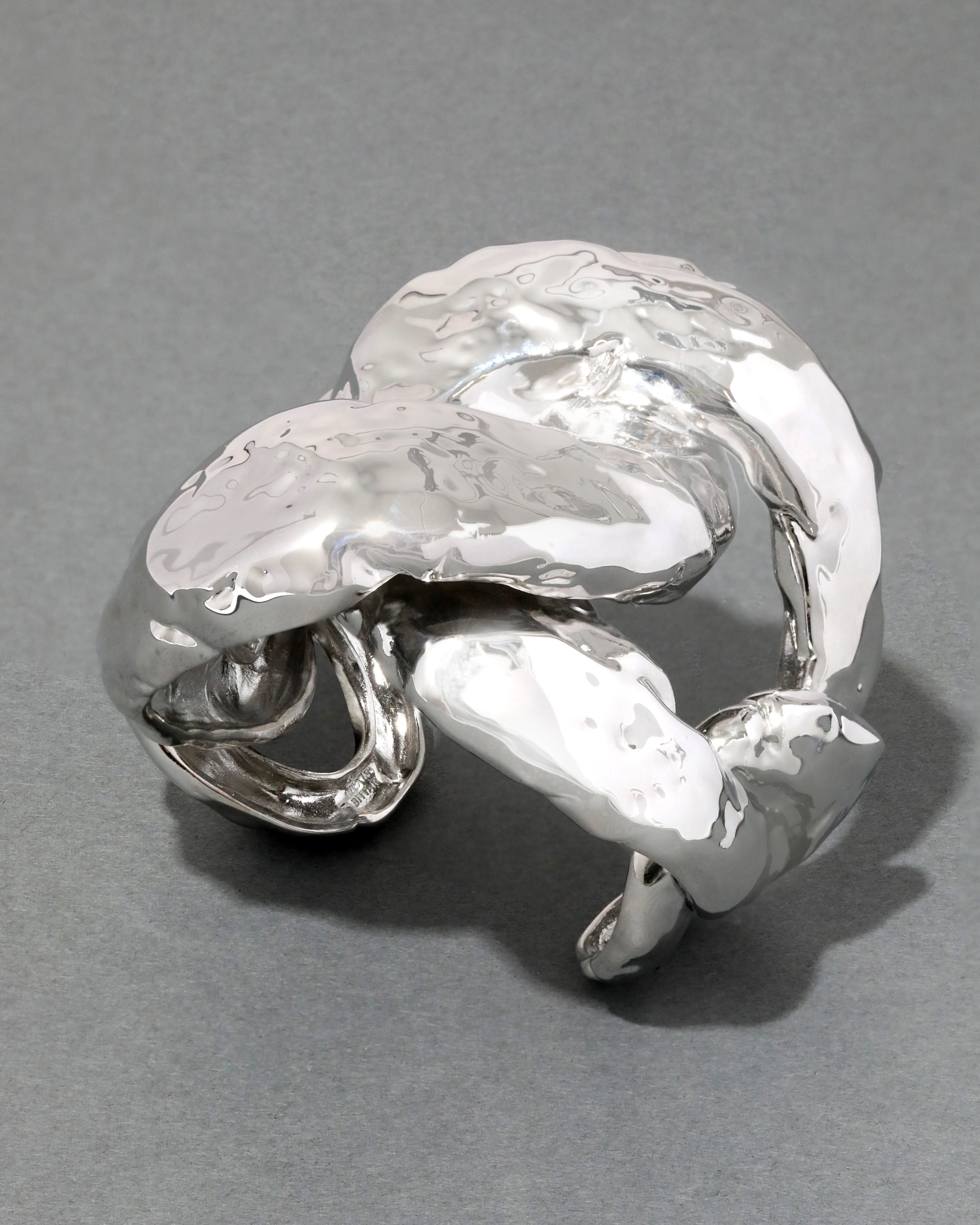 Brut Silver Large Curb Link Cuff Bracelet sold by Alexis Bittar product image thumbnail 4