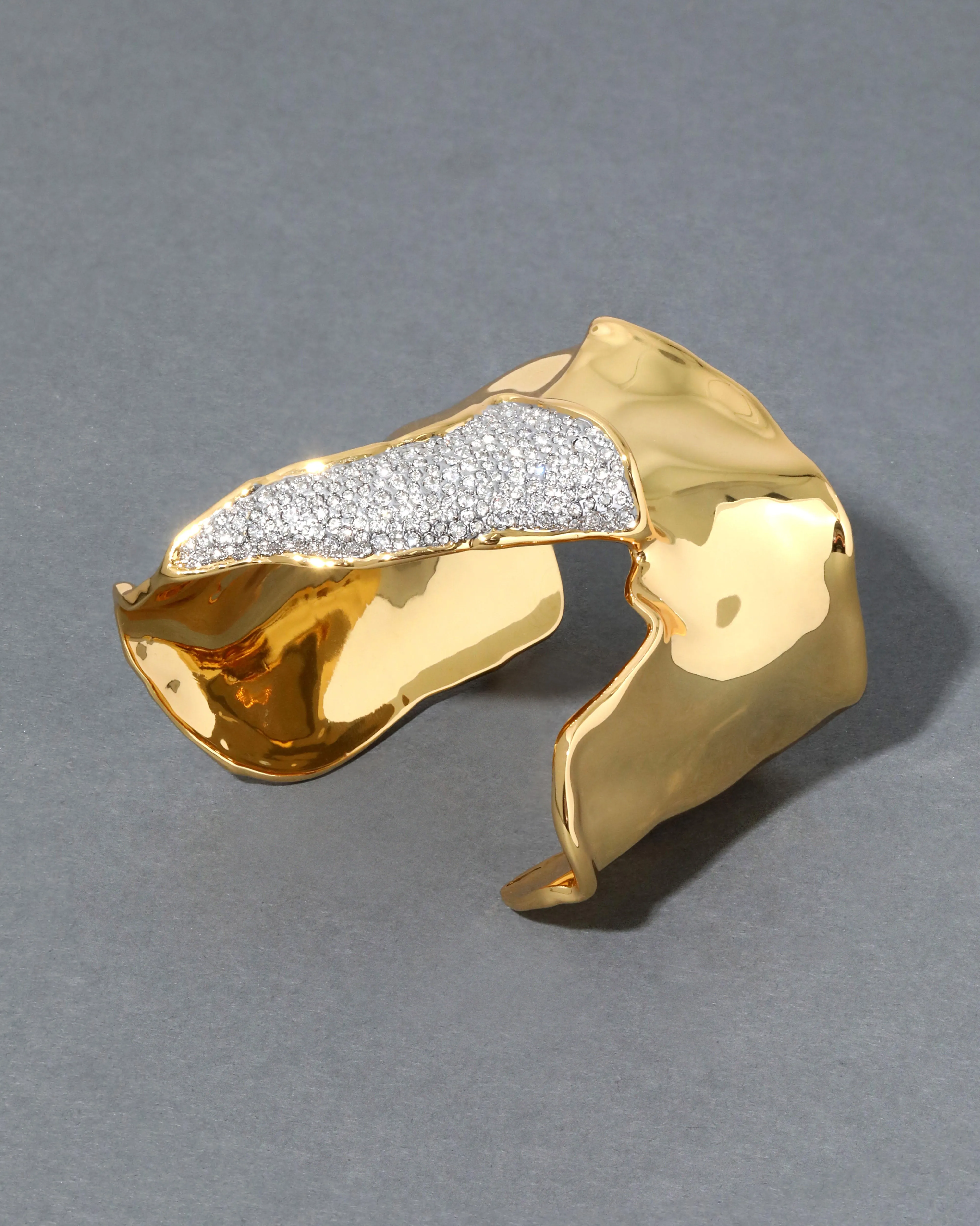 Solanales Gold Crystal Folded Cuff Bracelet sold by Alexis Bittar product image thumbnail 3