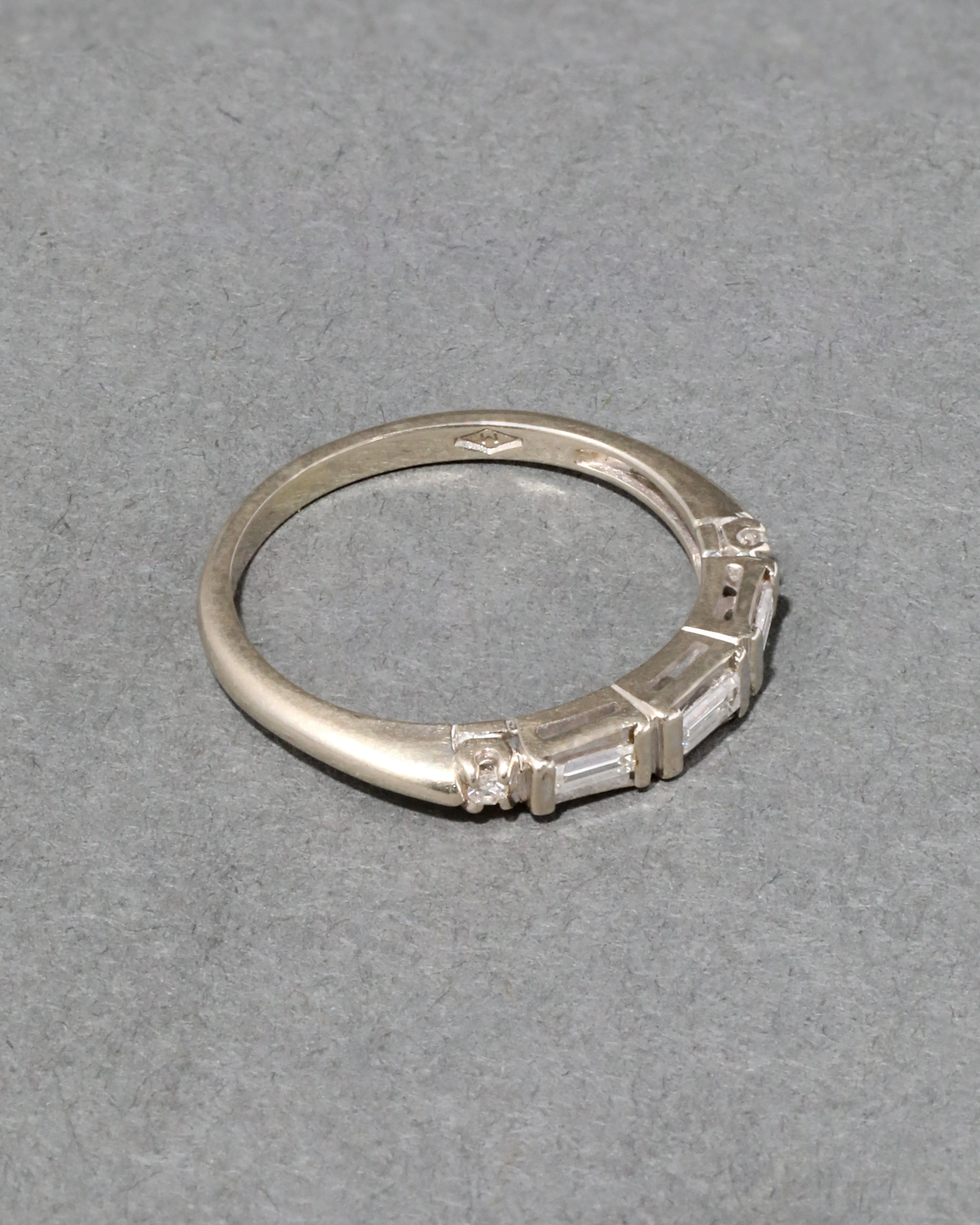Vintage 1980s 14k White Gold Diamond Baguette Ring sold by Alexis Bittar product image thumbnail 4