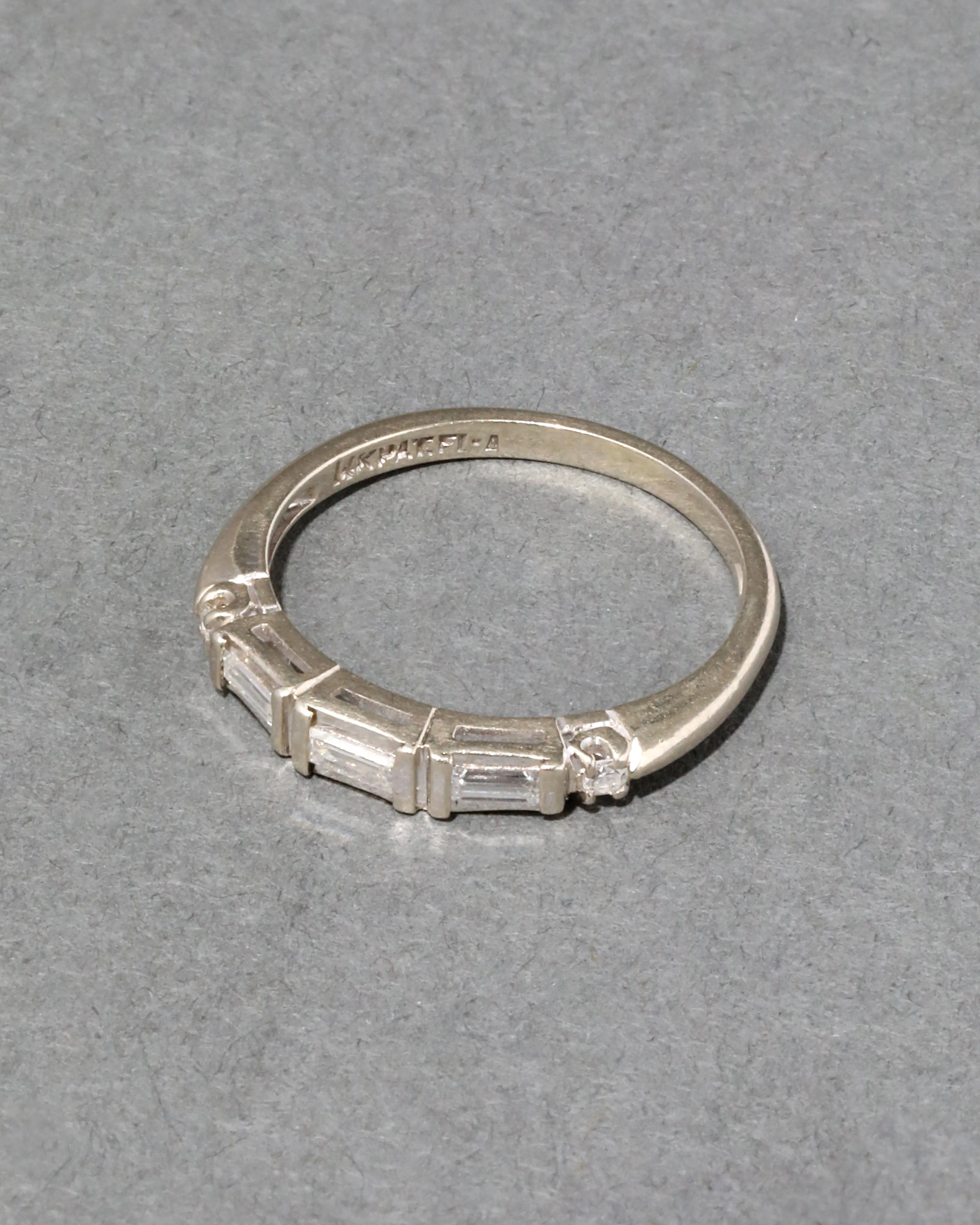Vintage 1980s 14k White Gold Diamond Baguette Ring sold by Alexis Bittar product image thumbnail 3