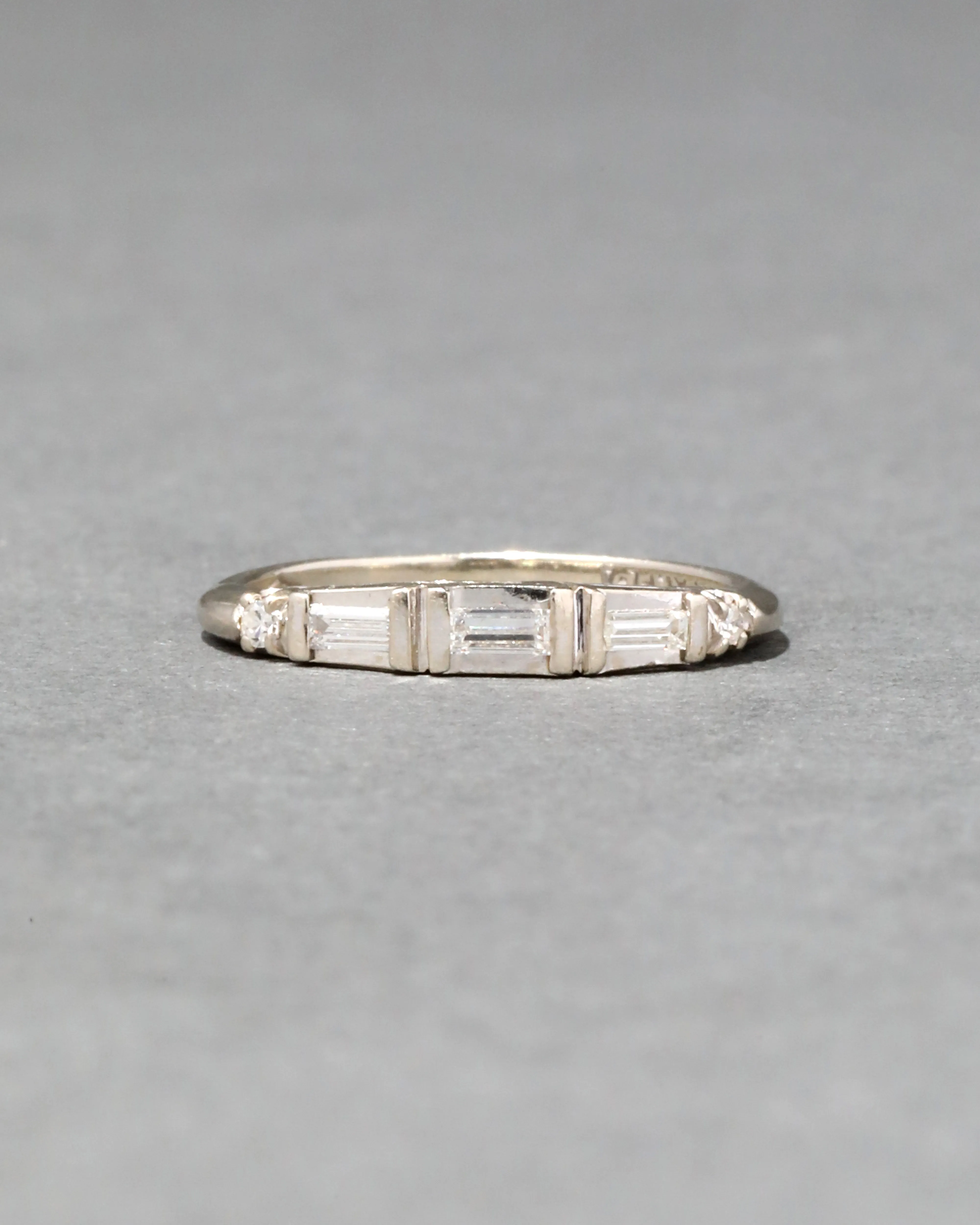 Vintage 1980s 14k White Gold Diamond Baguette Ring sold by Alexis Bittar product image thumbnail 2