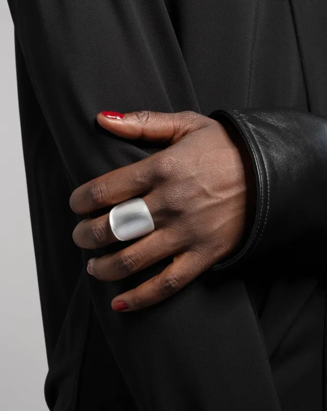 Lucite Block Ring- Pewter sold by Alexis Bittar