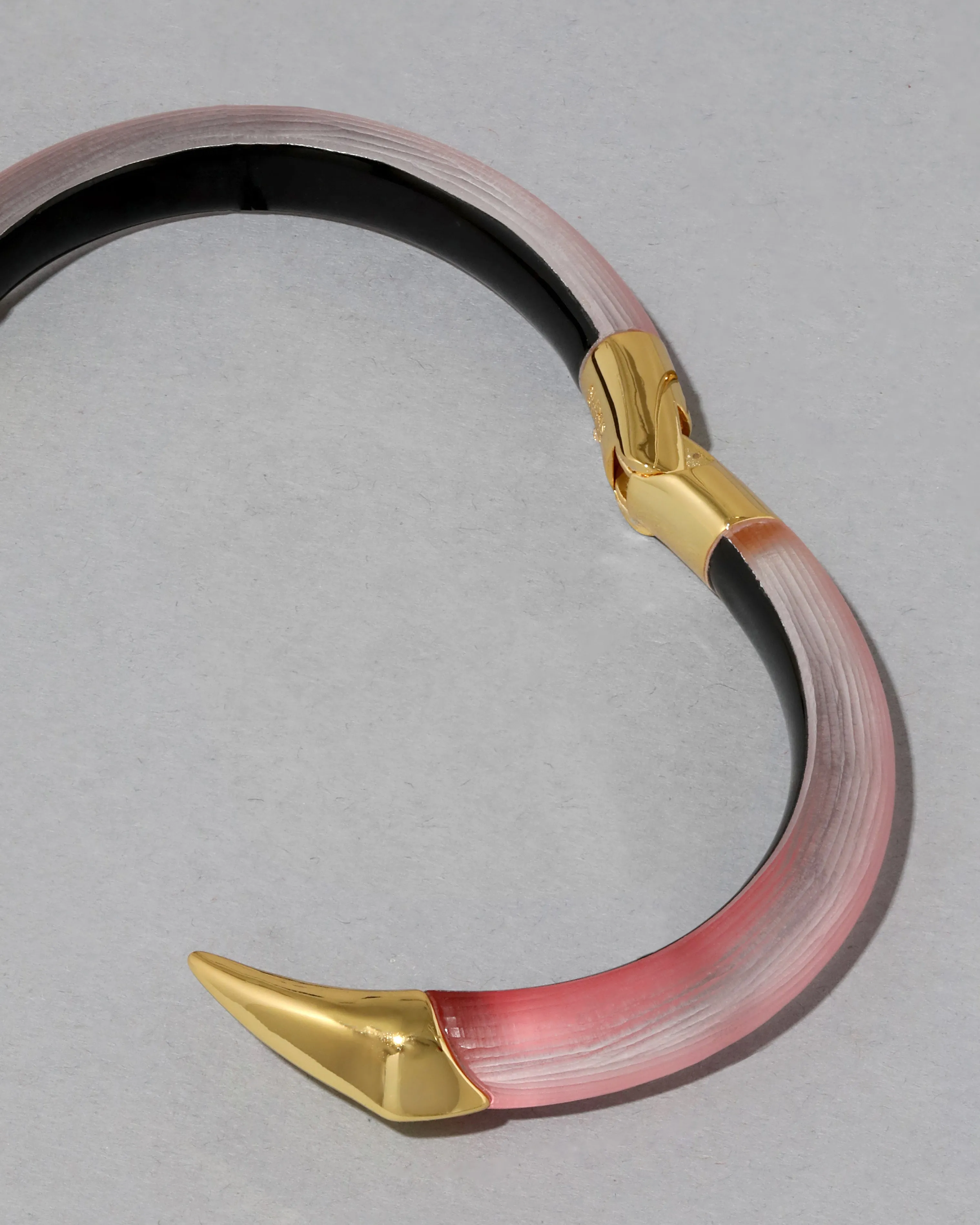 Mirrored Pyramid Lucite Brake Hinge Bracelet- Muted Pink sold by Alexis Bittar product image thumbnail 4