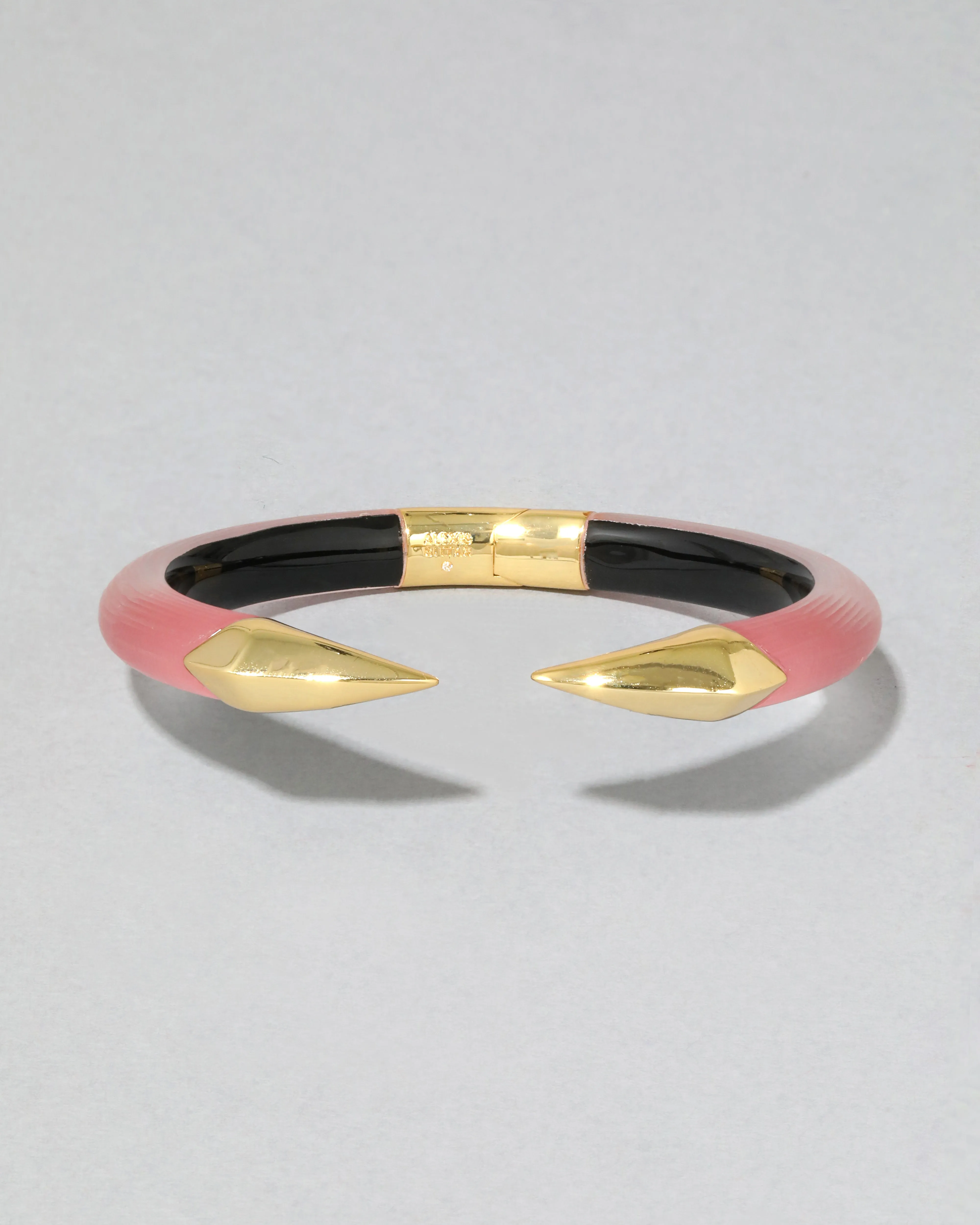 Mirrored Pyramid Lucite Brake Hinge Bracelet- Muted Pink sold by Alexis Bittar