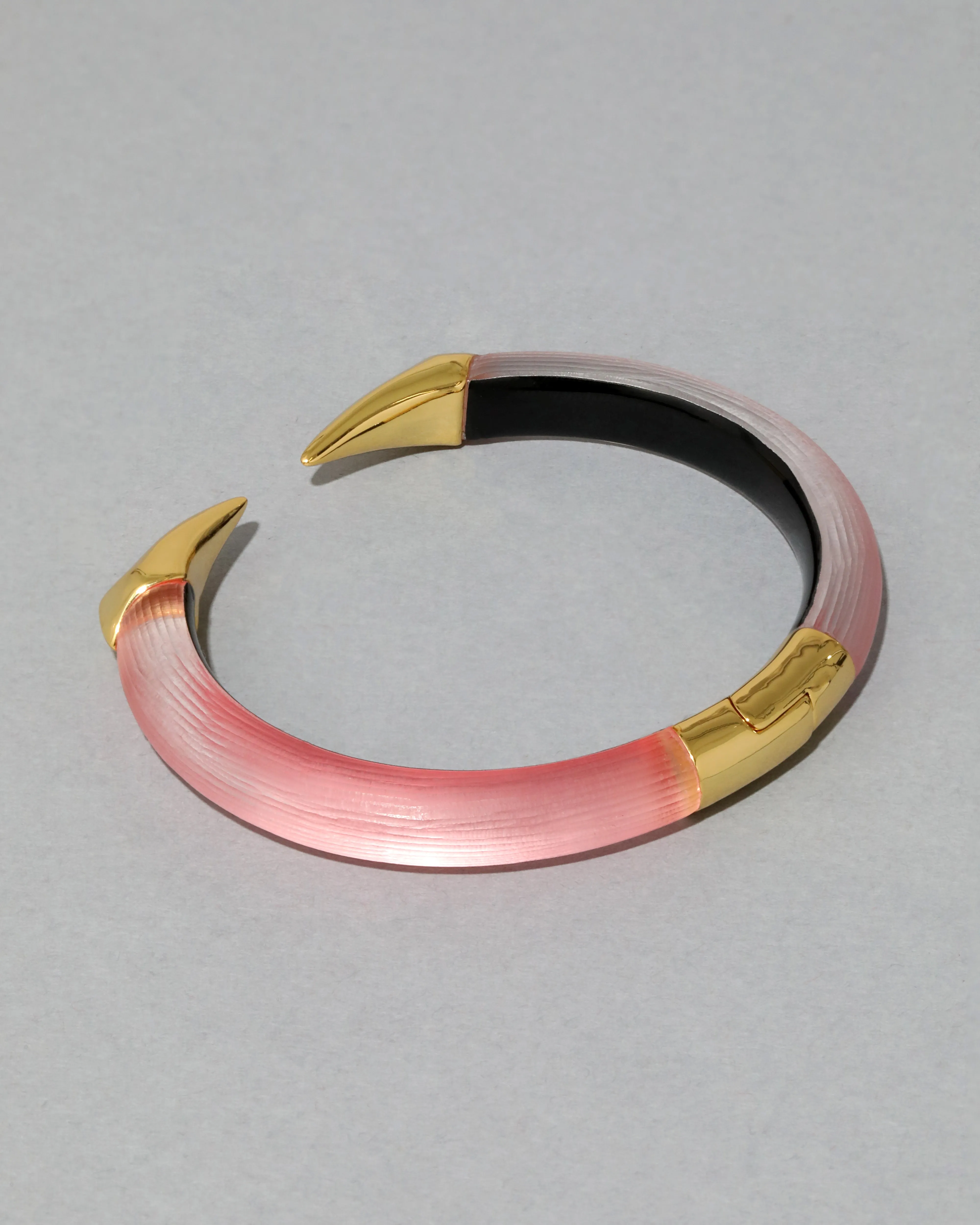 Mirrored Pyramid Lucite Brake Hinge Bracelet- Muted Pink sold by Alexis Bittar product image thumbnail 3