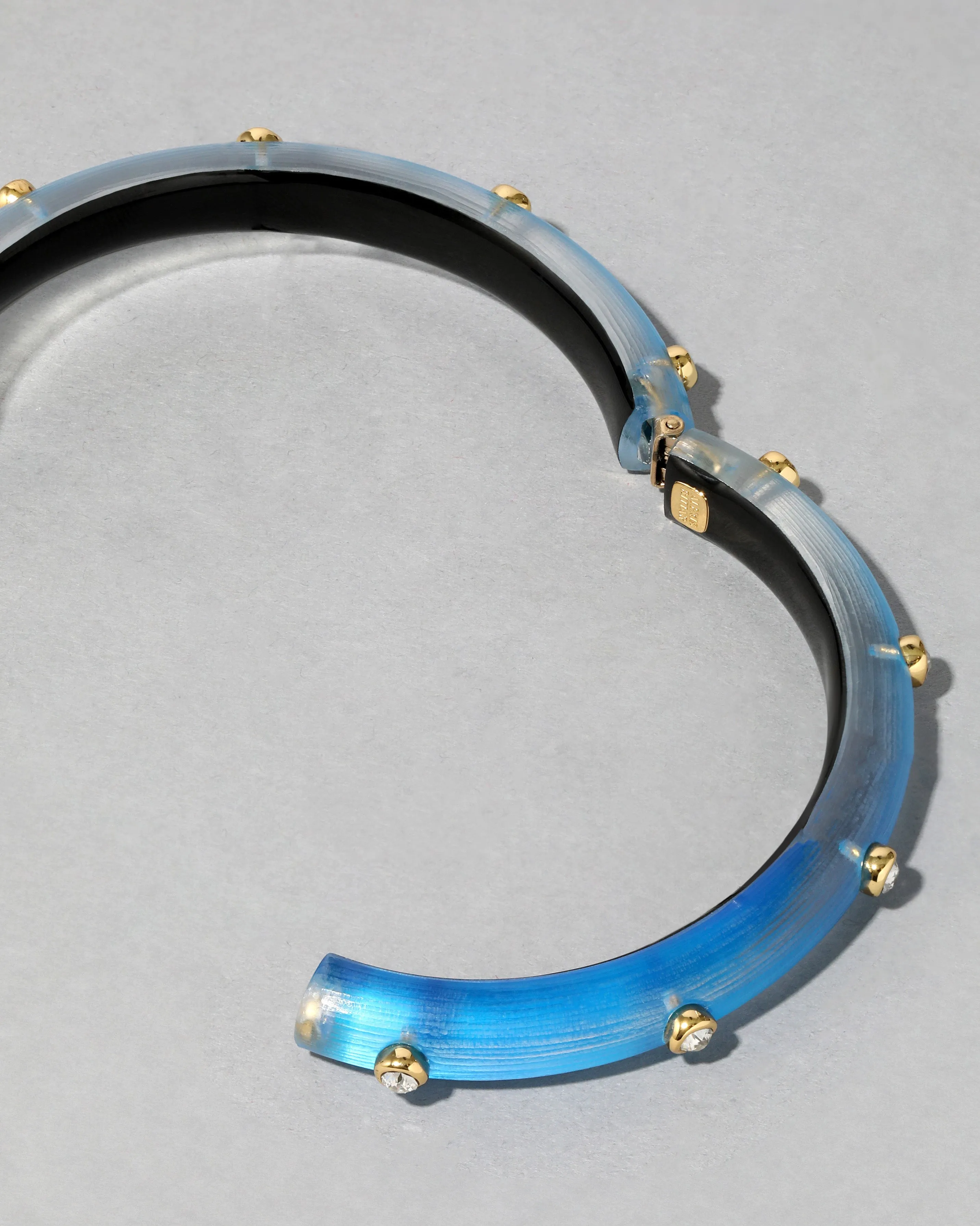 Crystal Studded Lucite Hinge Bracelet- Cerulean sold by Alexis Bittar product image thumbnail 4