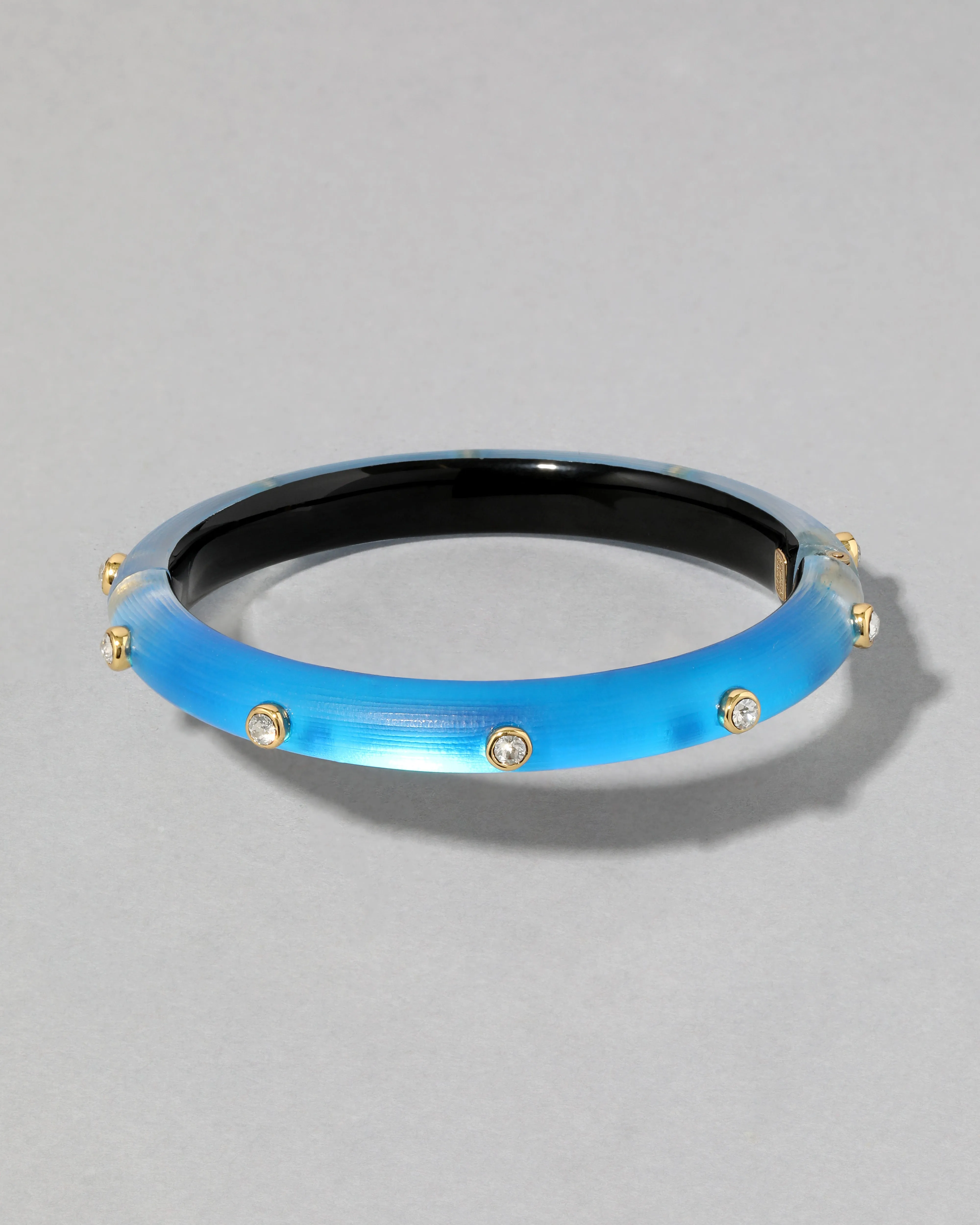 Crystal Studded Lucite Hinge Bracelet- Cerulean sold by Alexis Bittar