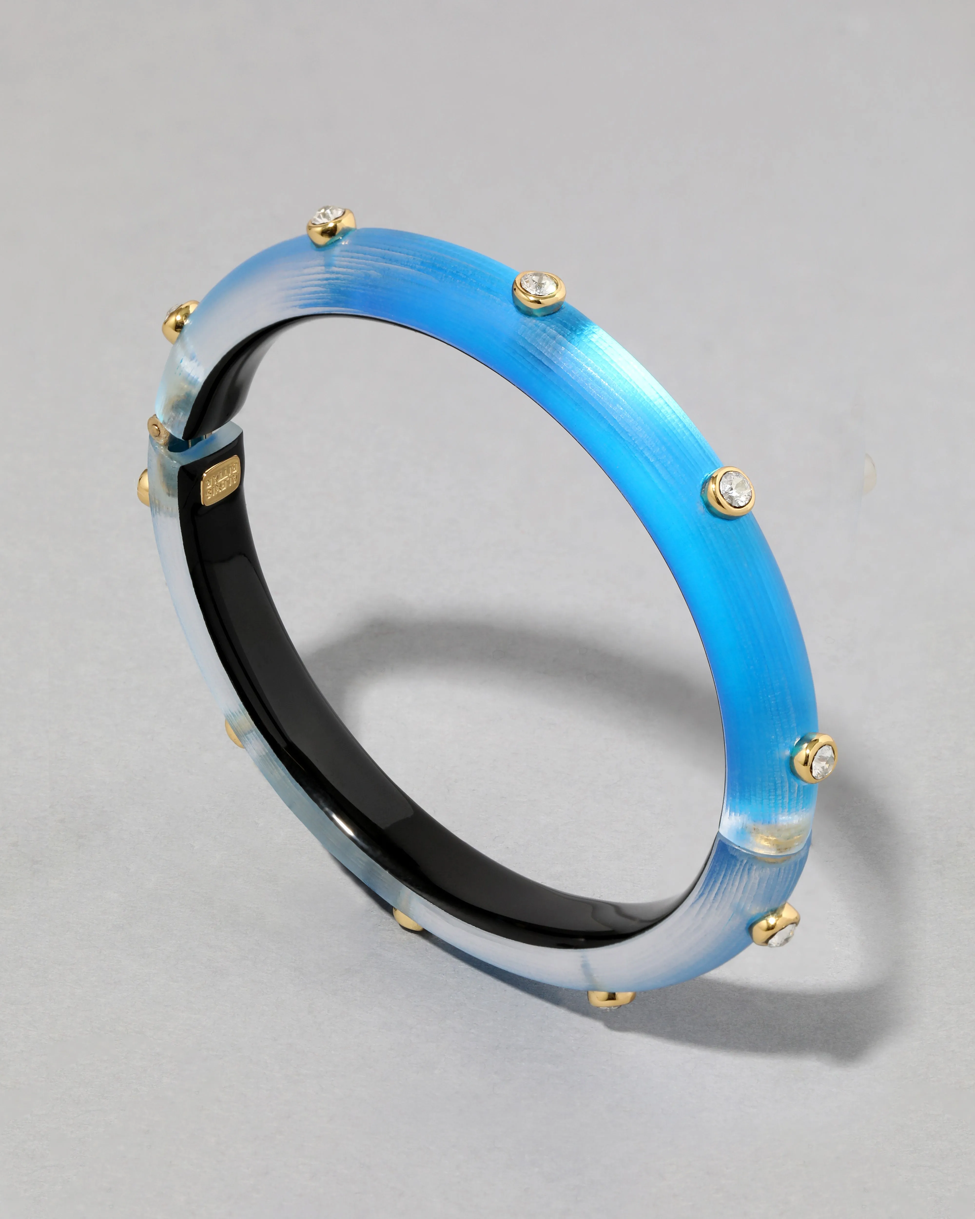 Crystal Studded Lucite Hinge Bracelet- Cerulean sold by Alexis Bittar product image thumbnail 3