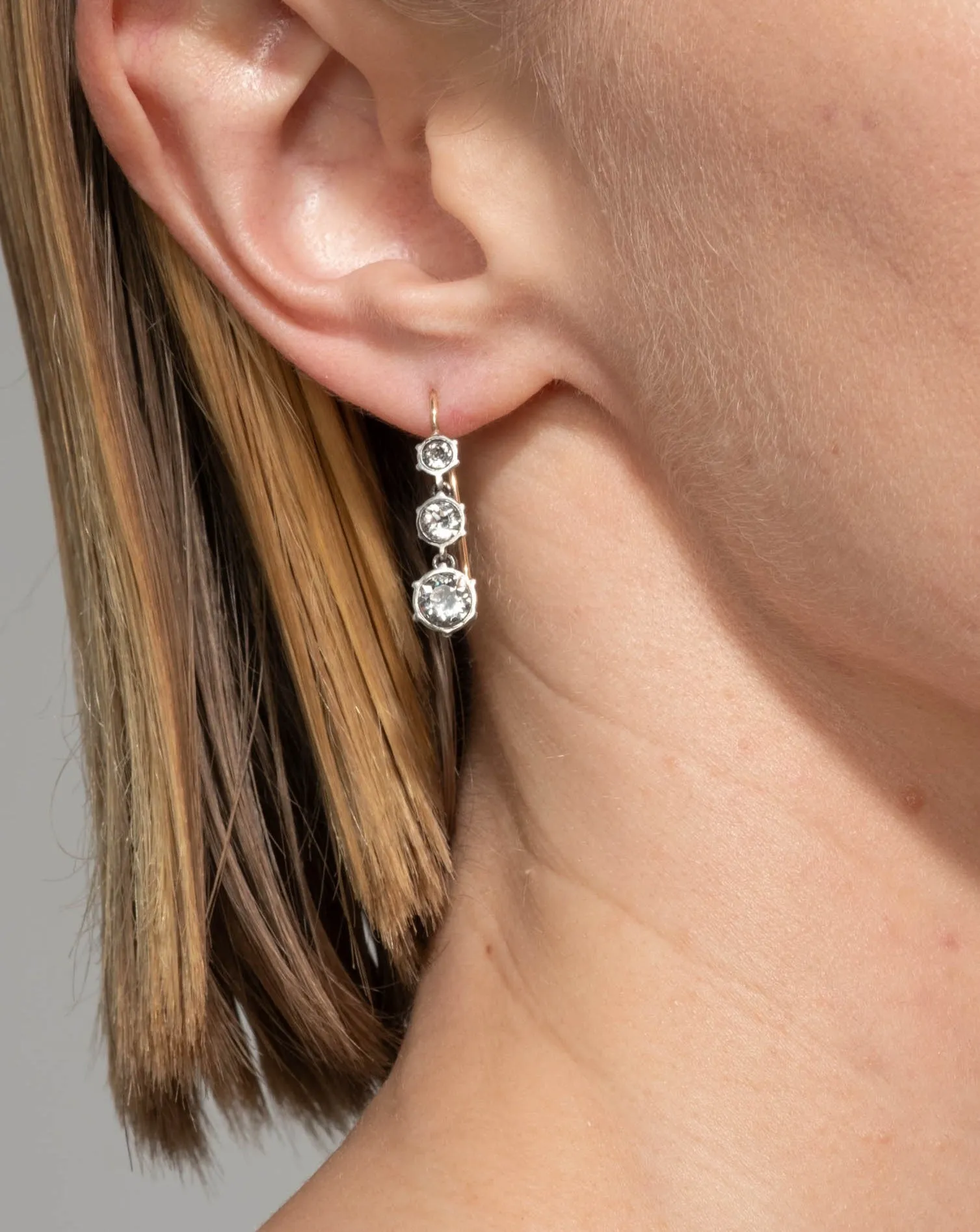 Paste Stone Sterling Silver Triple Drop 14k Gold Wire Earring sold by Alexis Bittar product image thumbnail 3