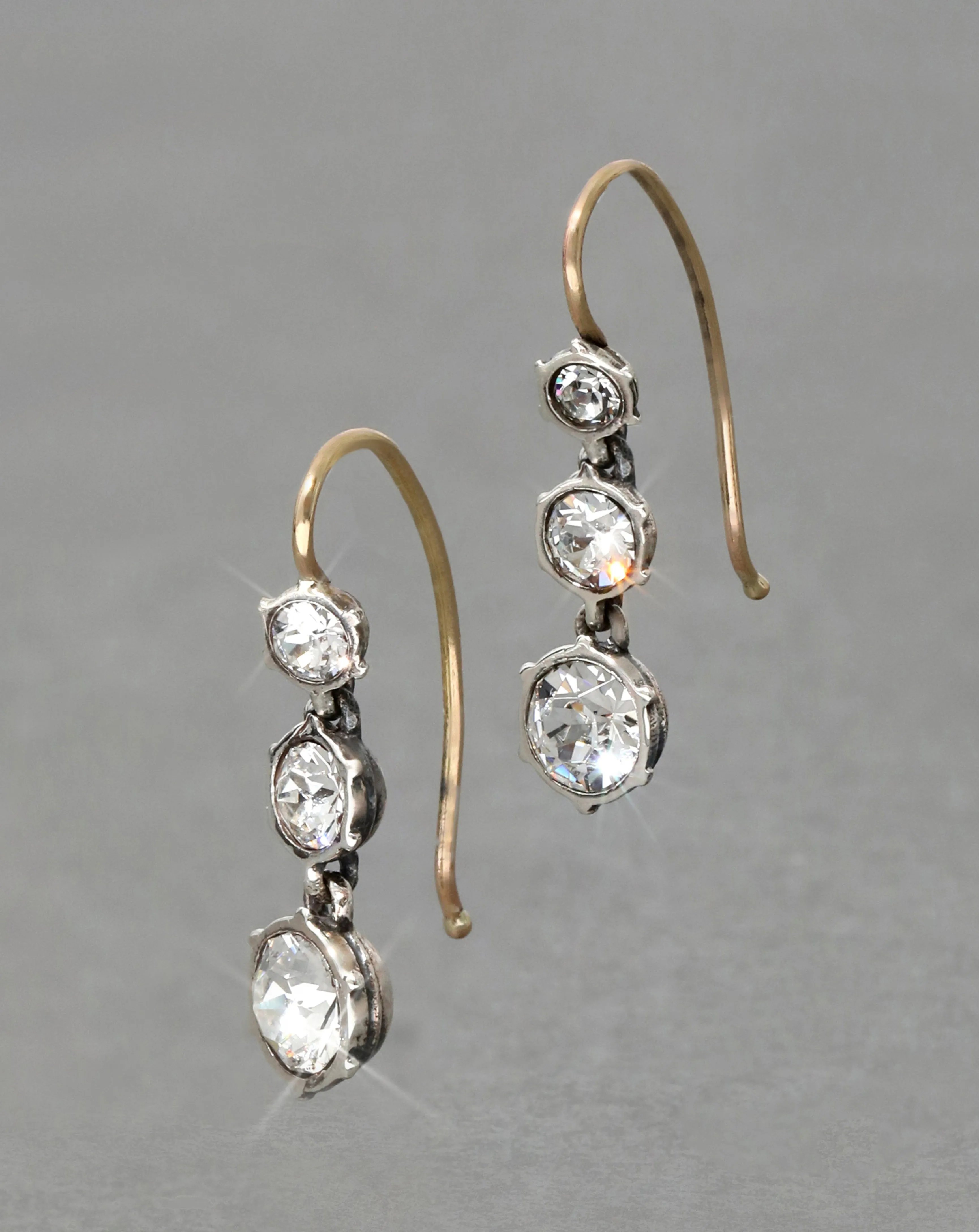 Paste Stone Sterling Silver Triple Drop 14k Gold Wire Earring sold by Alexis Bittar product image thumbnail 4