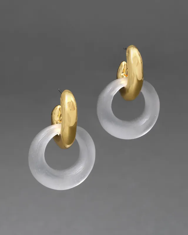 Luminous Lucite Door Knocker Earring- Pewter sold by Alexis Bittar