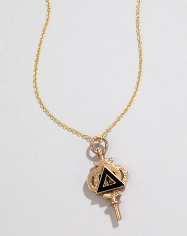 Antique 1800s 10k Gold Enamel Pendant Necklace sold by Alexis Bittar