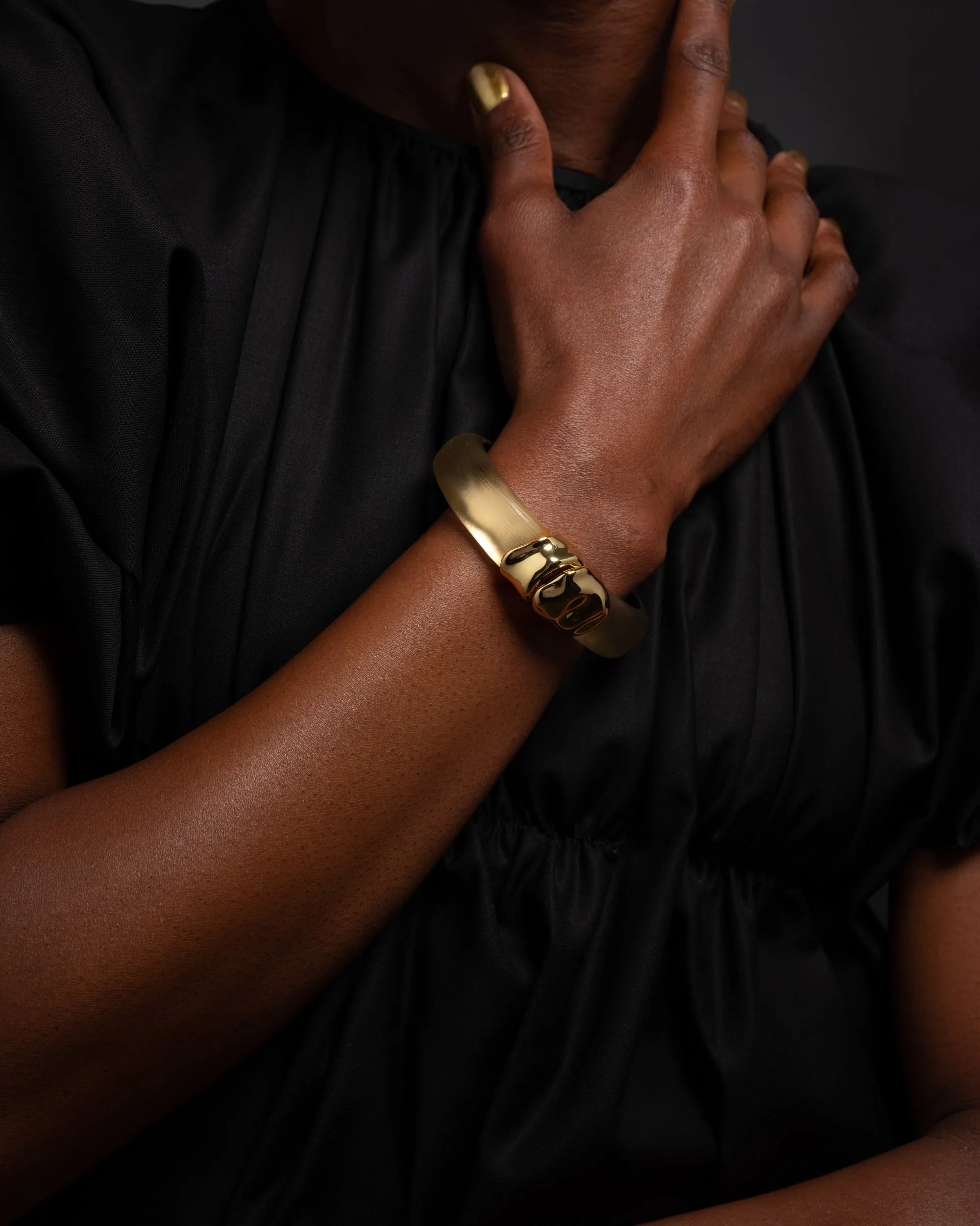 Molten Gold Lucite Hinge Bracelet- Gold sold by Alexis Bittar product image thumbnail 2
