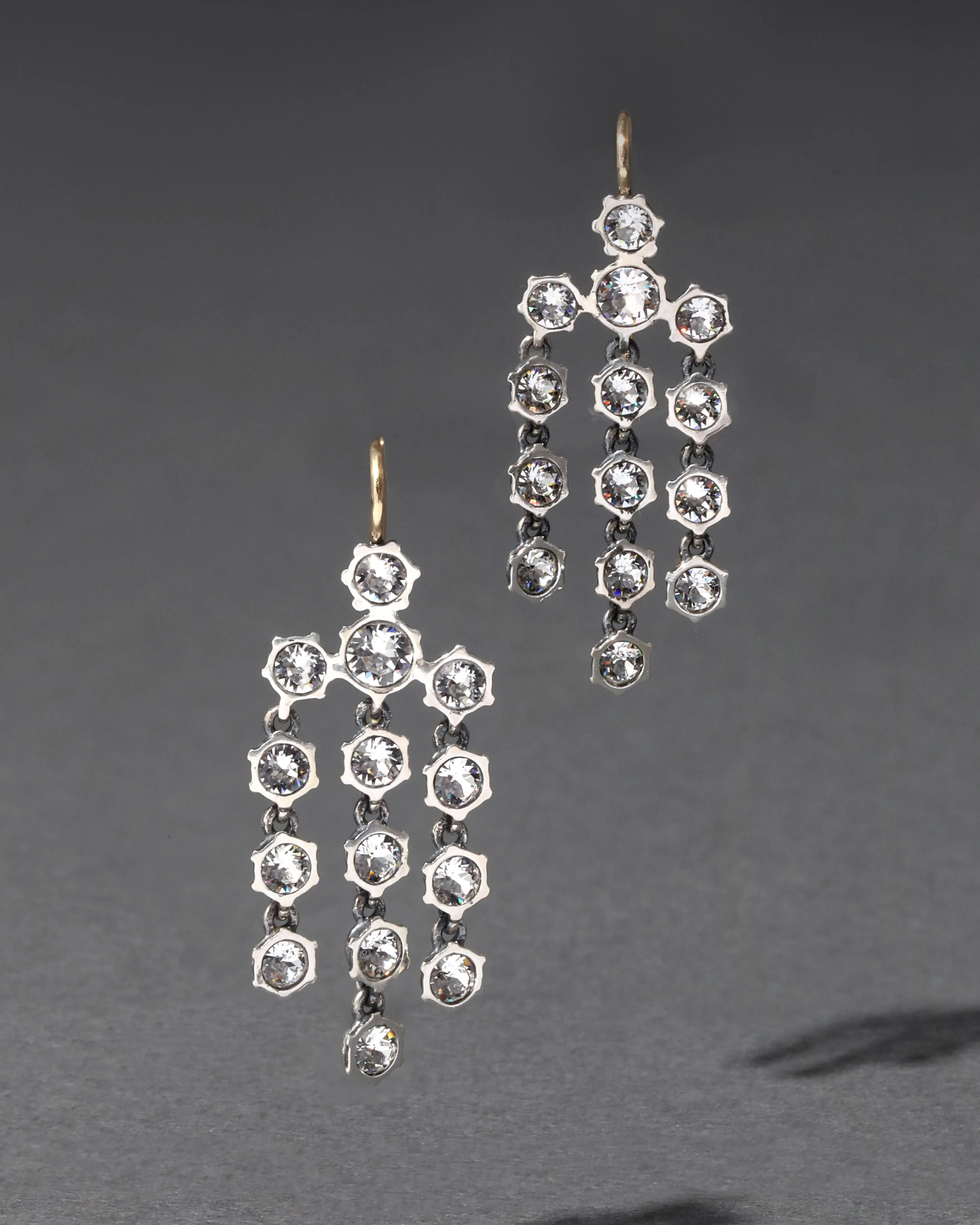 Sterling Silver Cut Luminous Crystal Chandelier Earrings sold by Alexis Bittar