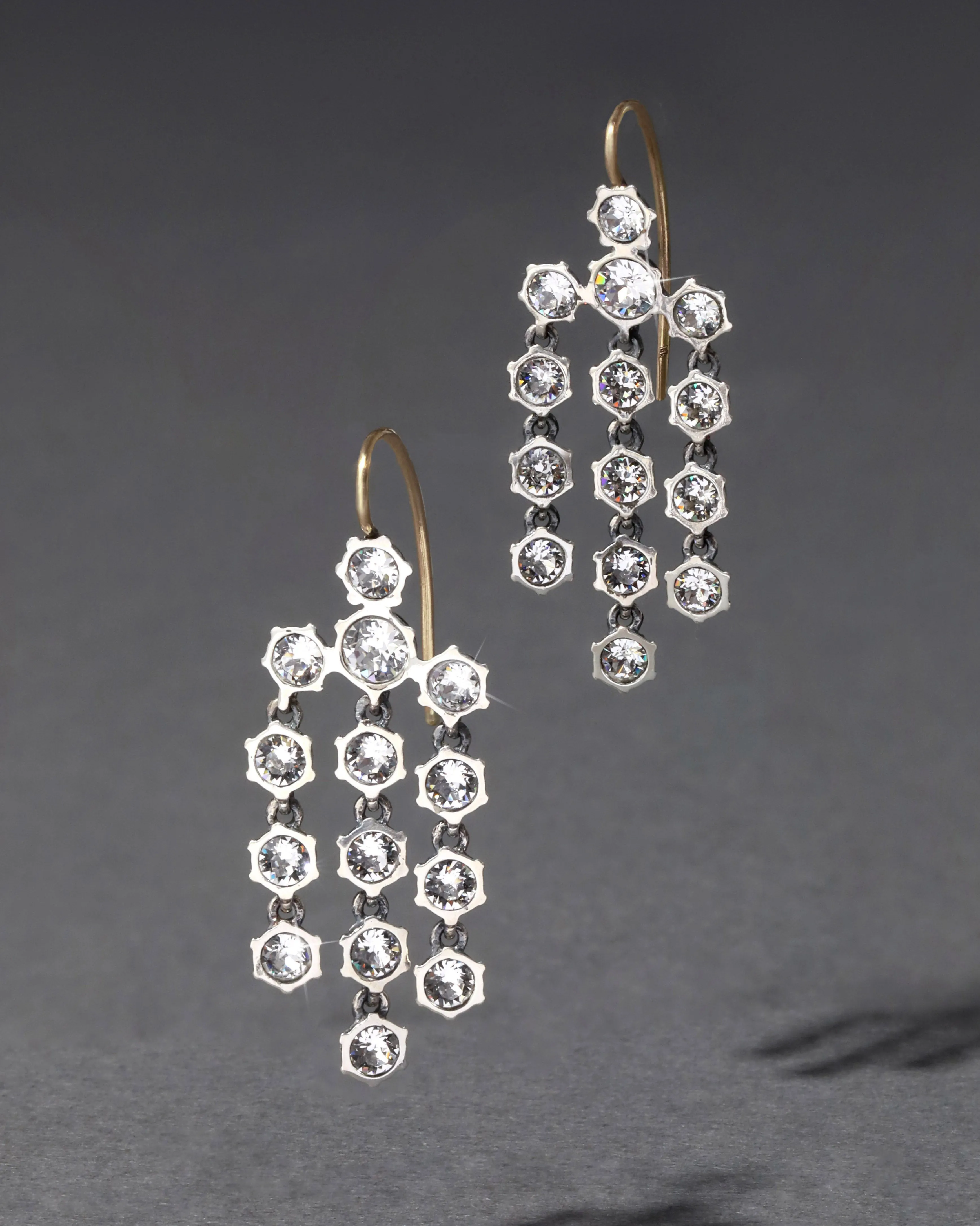 Sterling Silver Cut Luminous Crystal Chandelier Earrings sold by Alexis Bittar product image thumbnail 3