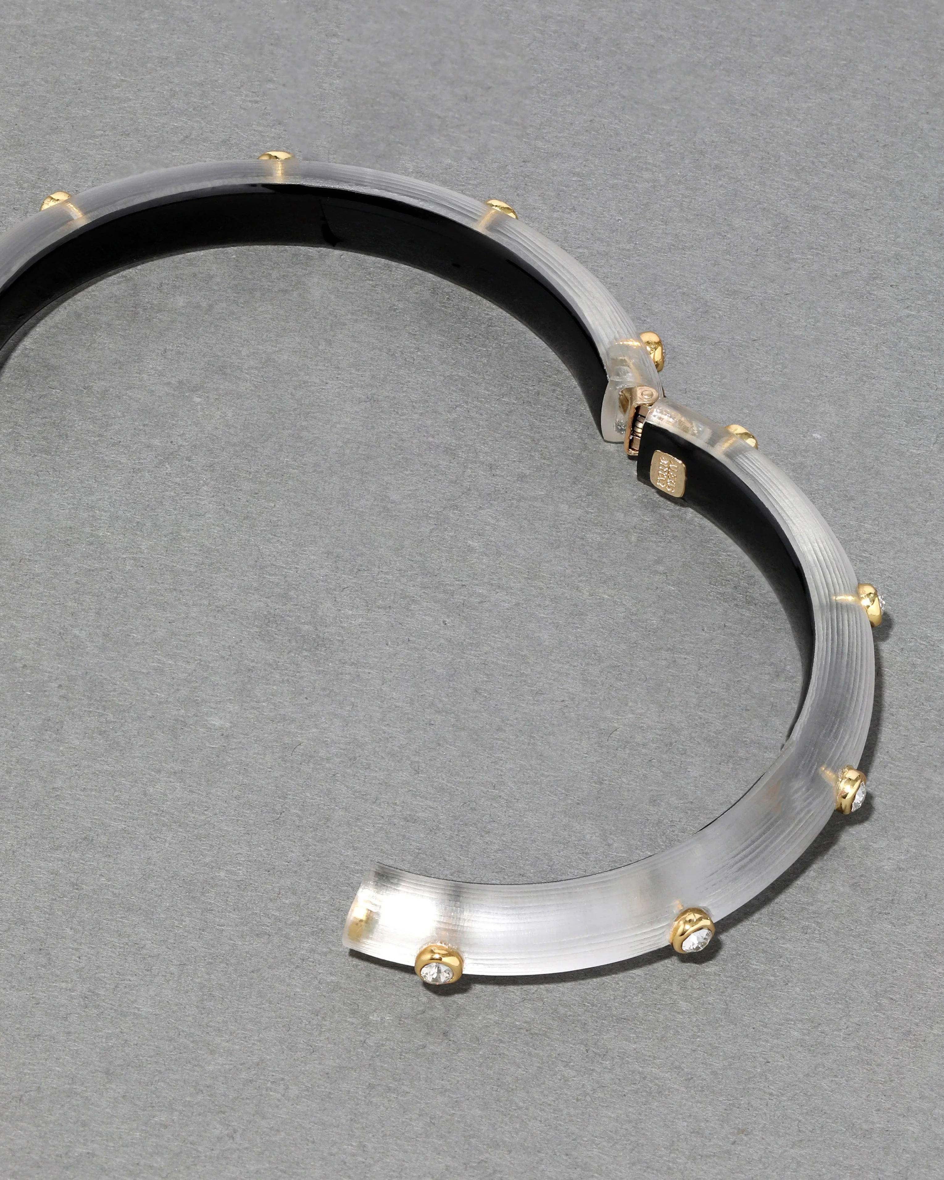 Crystal Studded Lucite Hinge Bracelet- Pewter sold by Alexis Bittar product image thumbnail 5