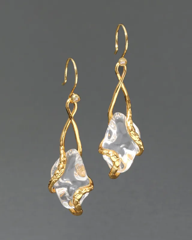Liquid Vine Lucite Suspended Raindrop Wire Earring sold by Alexis Bittar