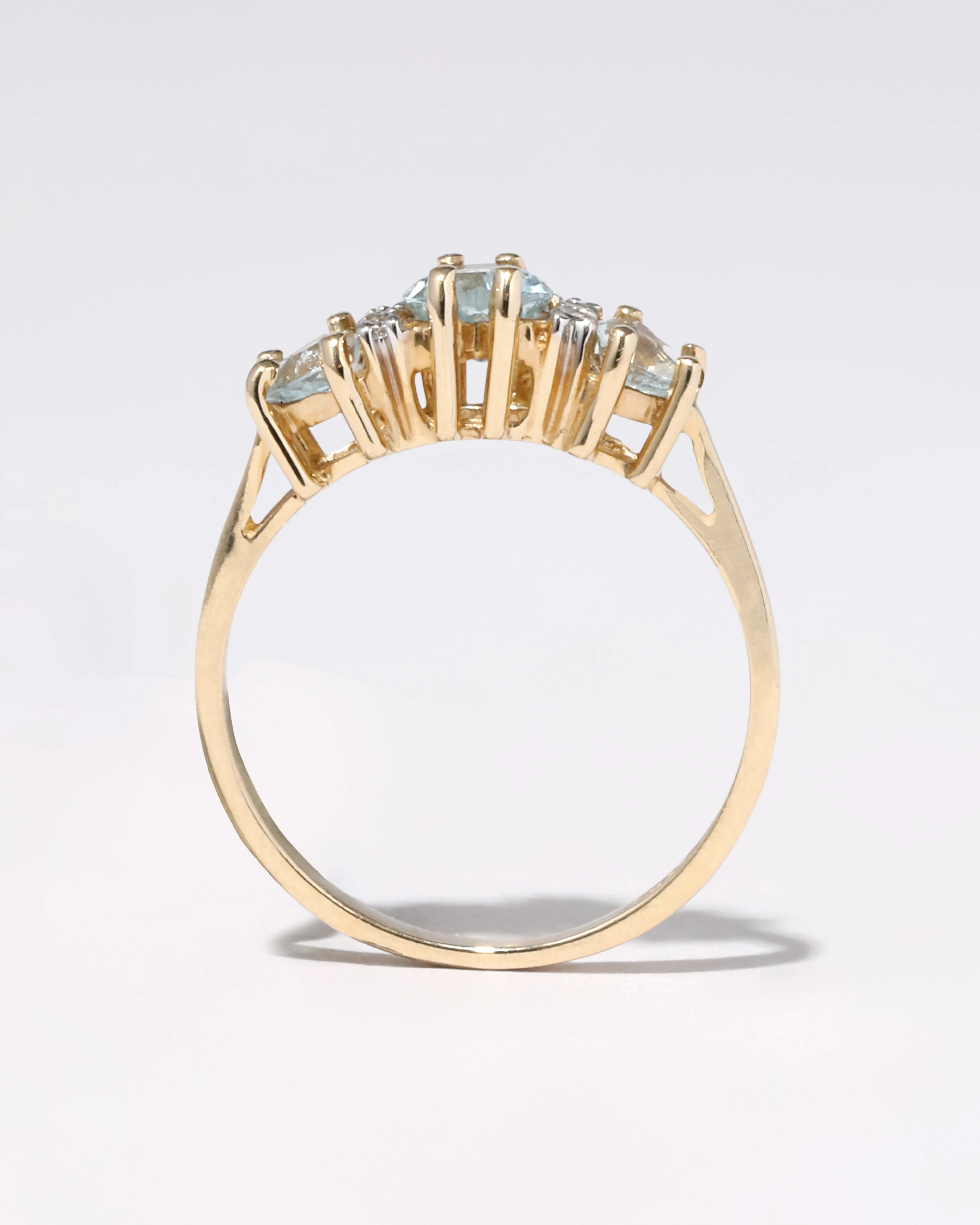Vintage 1980s 14k Gold Aquamarine & Diamond Ring sold by Alexis Bittar product image thumbnail 4