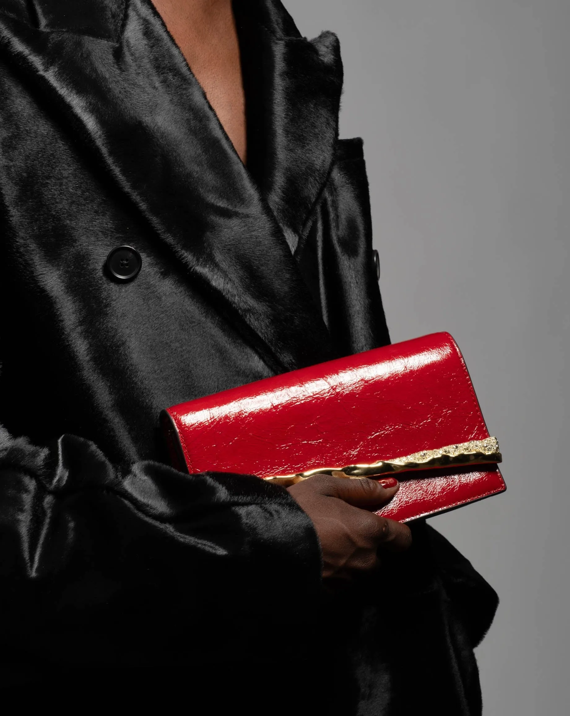 Gold Angular Convertible Crossbody Bag- Rouge sold by Alexis Bittar product image thumbnail 3