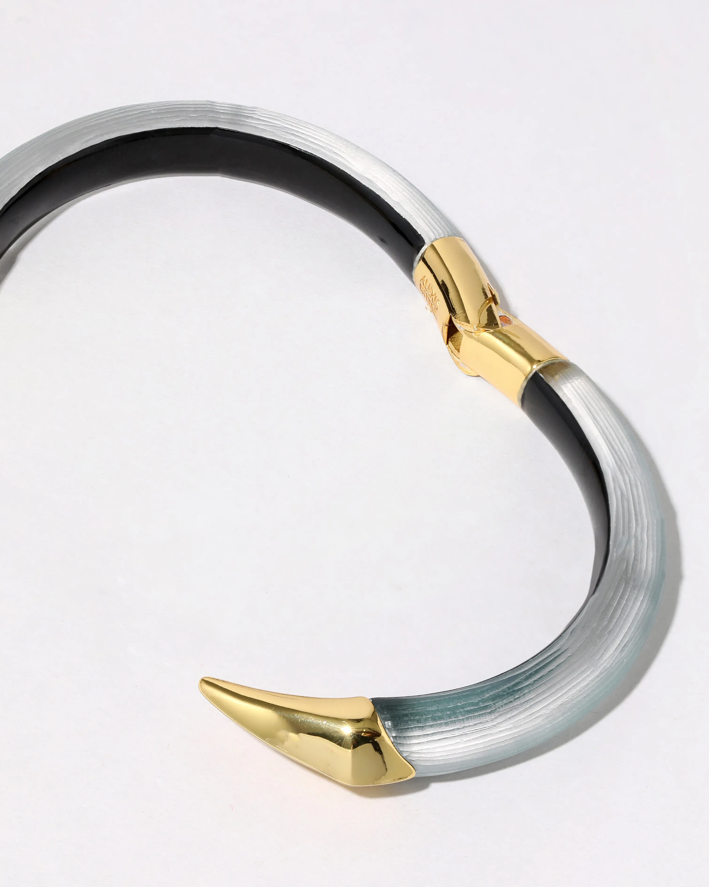 Mirrored Pyramid Lucite Brake Hinge Bracelet- Teal Blue sold by Alexis Bittar product image thumbnail 4