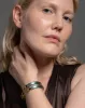 Mirrored Pyramid Lucite Brake Hinge Bracelet- Teal Blue sold by Alexis Bittar
