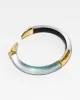 Mirrored Pyramid Lucite Brake Hinge Bracelet- Teal Blue sold by Alexis Bittar