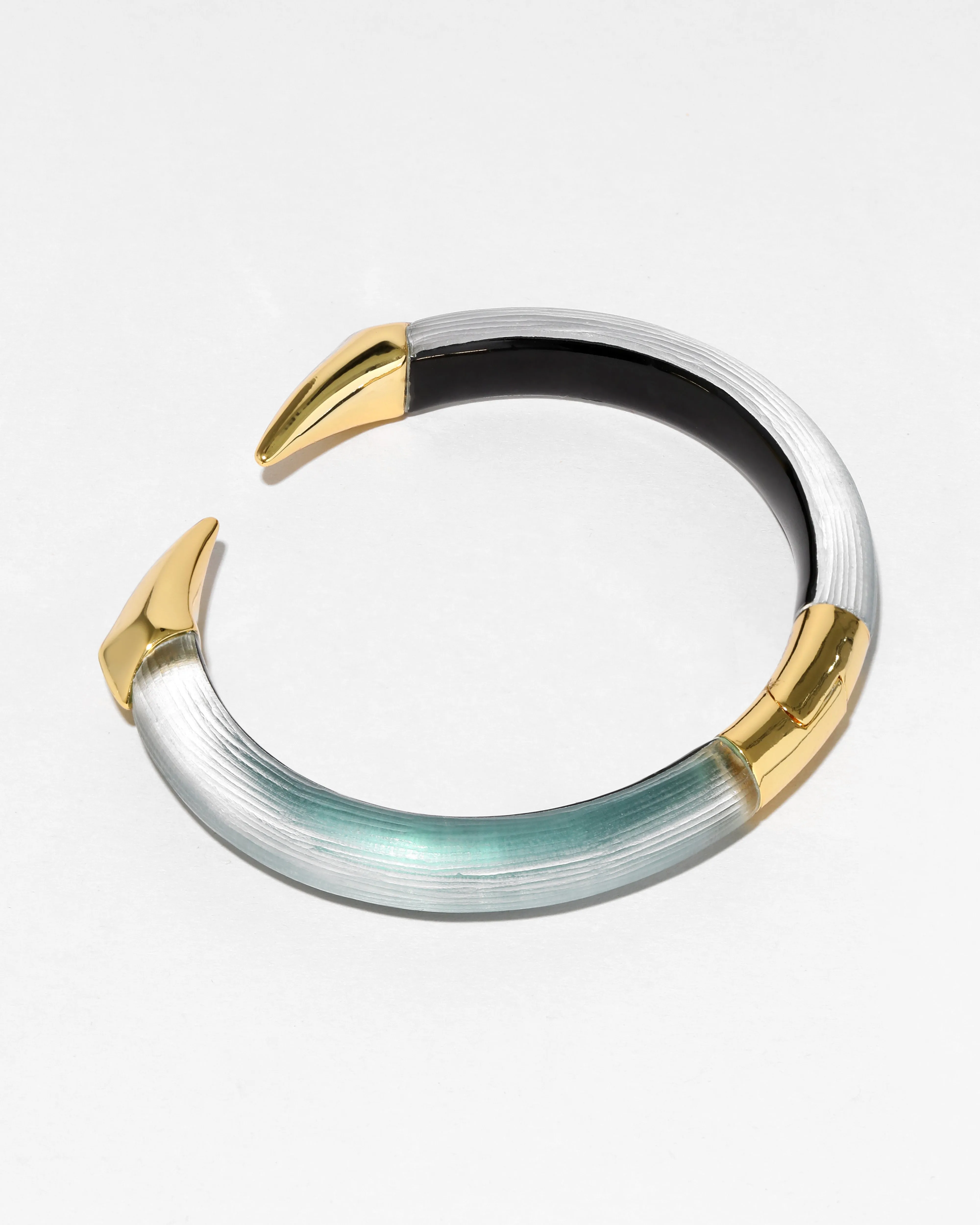 Mirrored Pyramid Lucite Brake Hinge Bracelet- Teal Blue sold by Alexis Bittar product image thumbnail 5