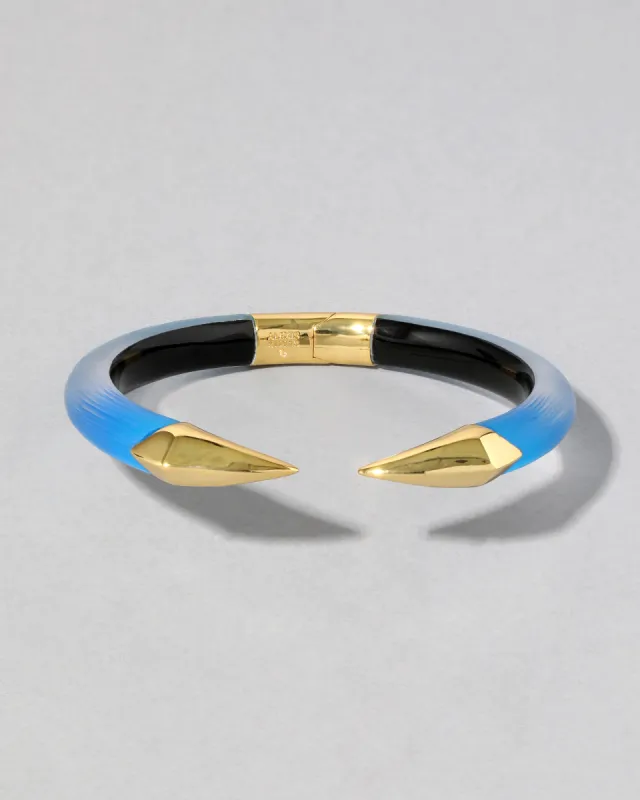 Mirrored Pyramid Lucite Brake Hinge Bracelet - Cerulean sold by Alexis Bittar